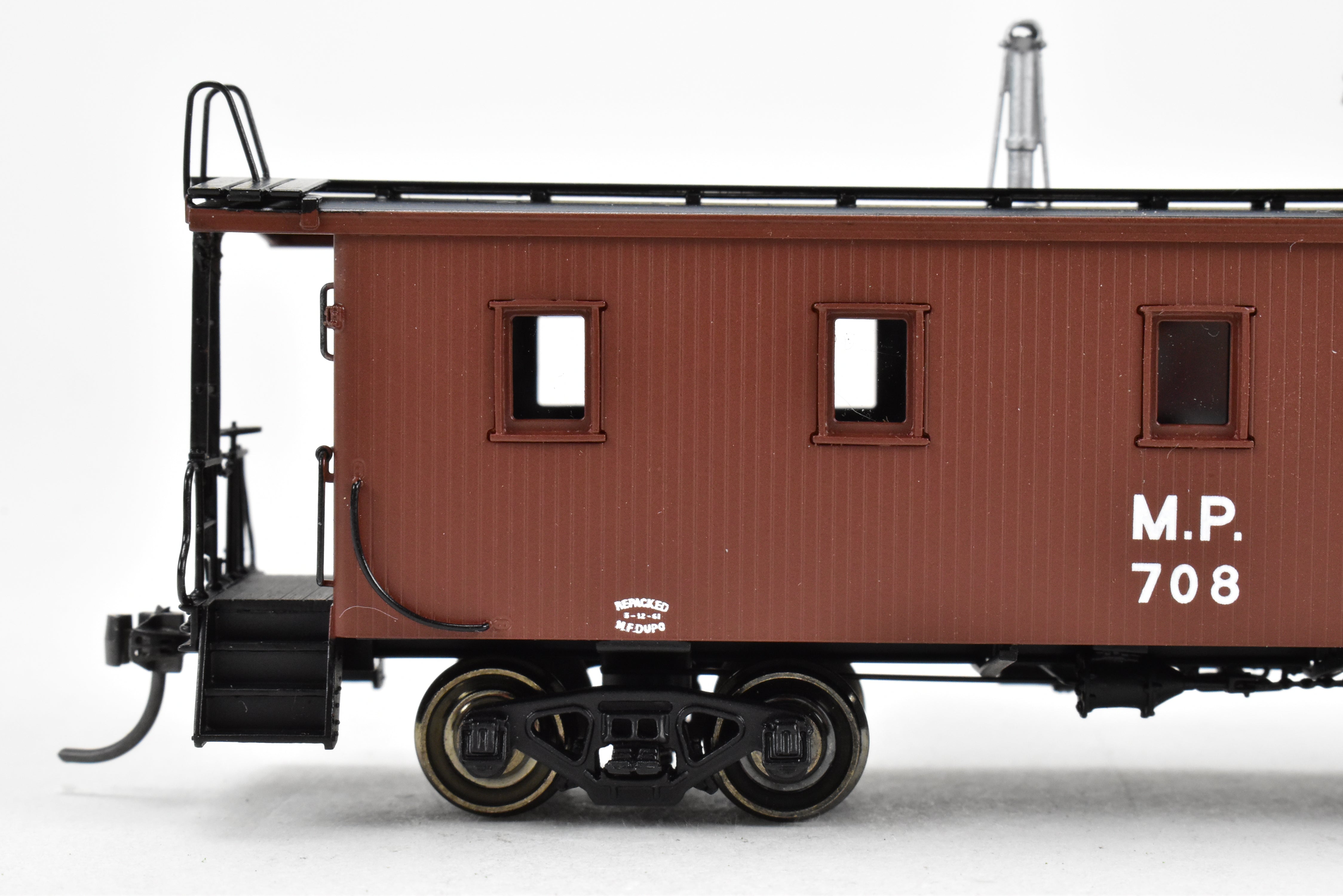HO Scale Brass Missouri Pacific Wood - Side Caboose Model F/P #708 by Overland Models, Inc. (OMI)
