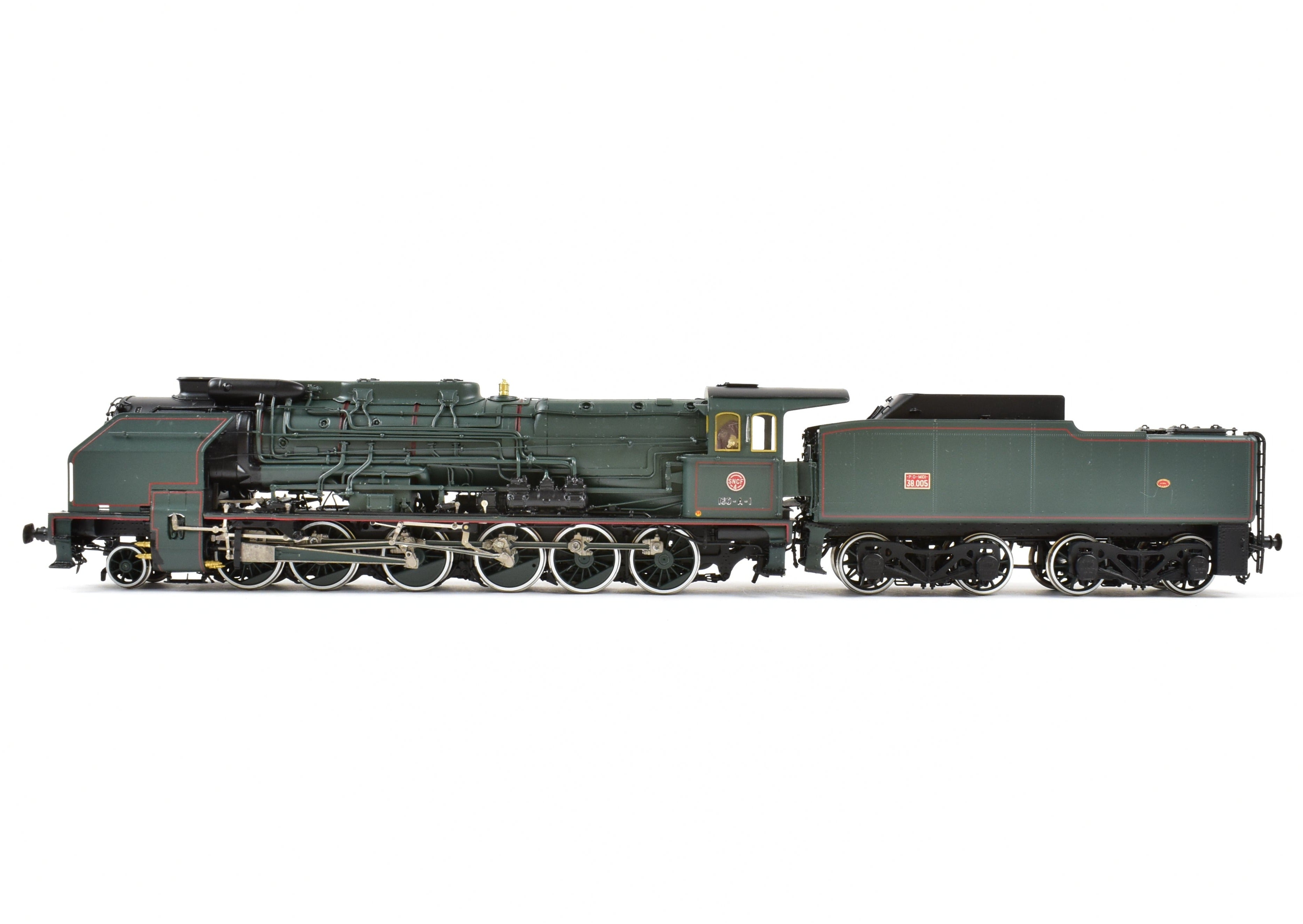HO Scale Brass Micro - Metakit SNCF 2 - 12 - 0 Heavy Freight 160 - A FP Green Model