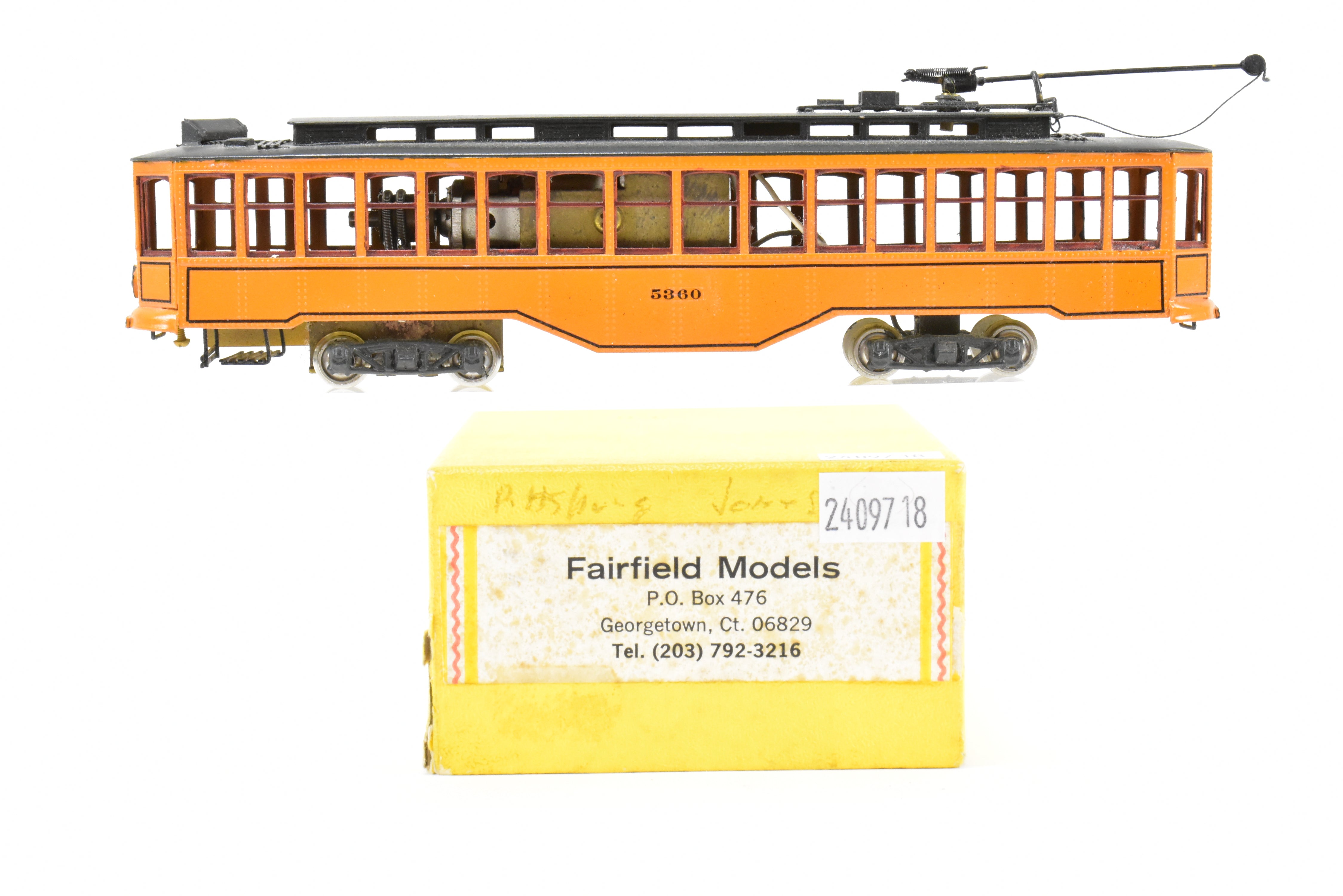 HO Scale Brass Model Fairfield Traction Models Pittsburgh Railway Co. Jones Single - Ended Trolley Car, Version CP #5360