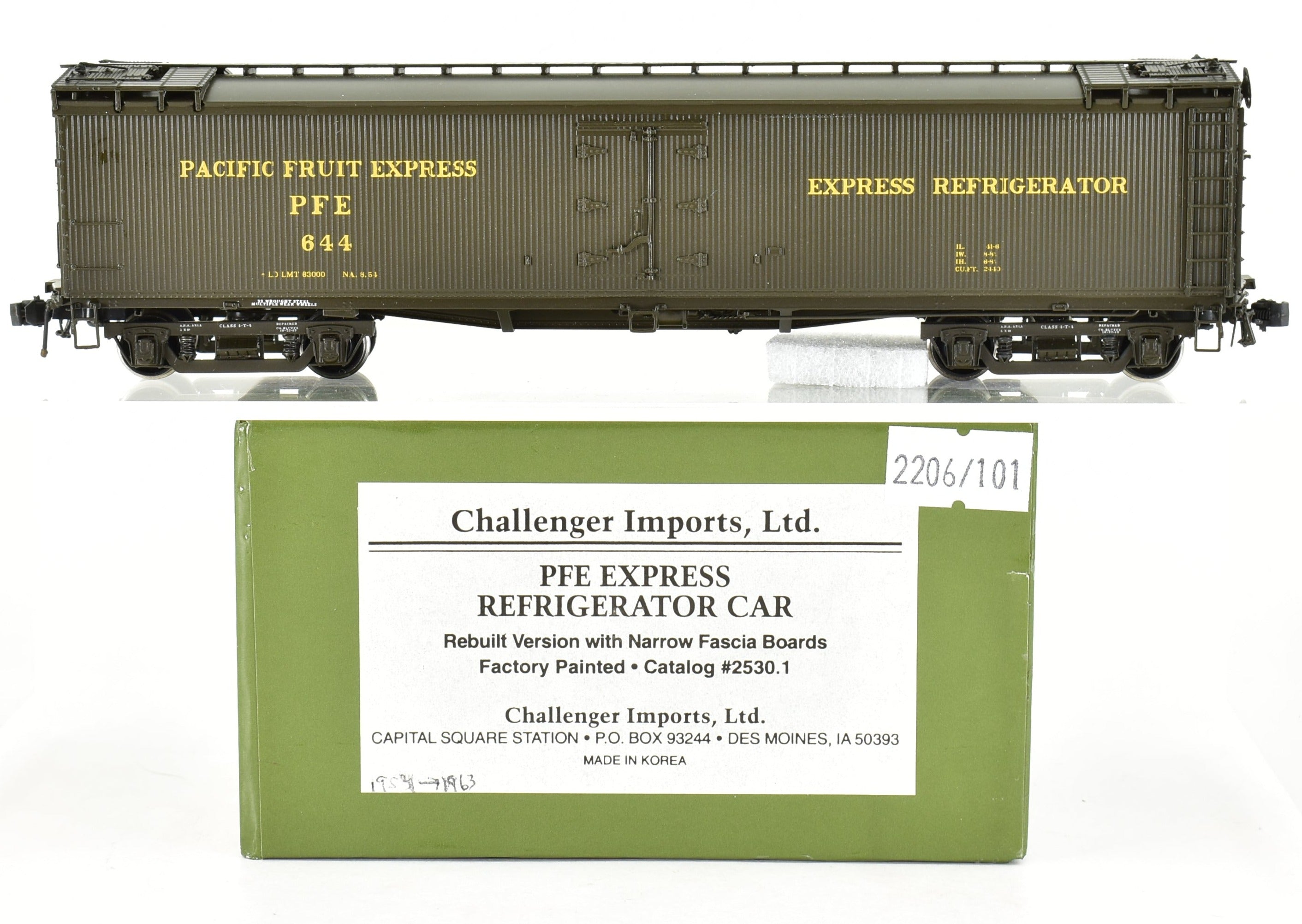 HO Scale Brass CON CIL Challenger Imports Pacific Fruit Express Refrigerator Car Rebuilt Version FP Model