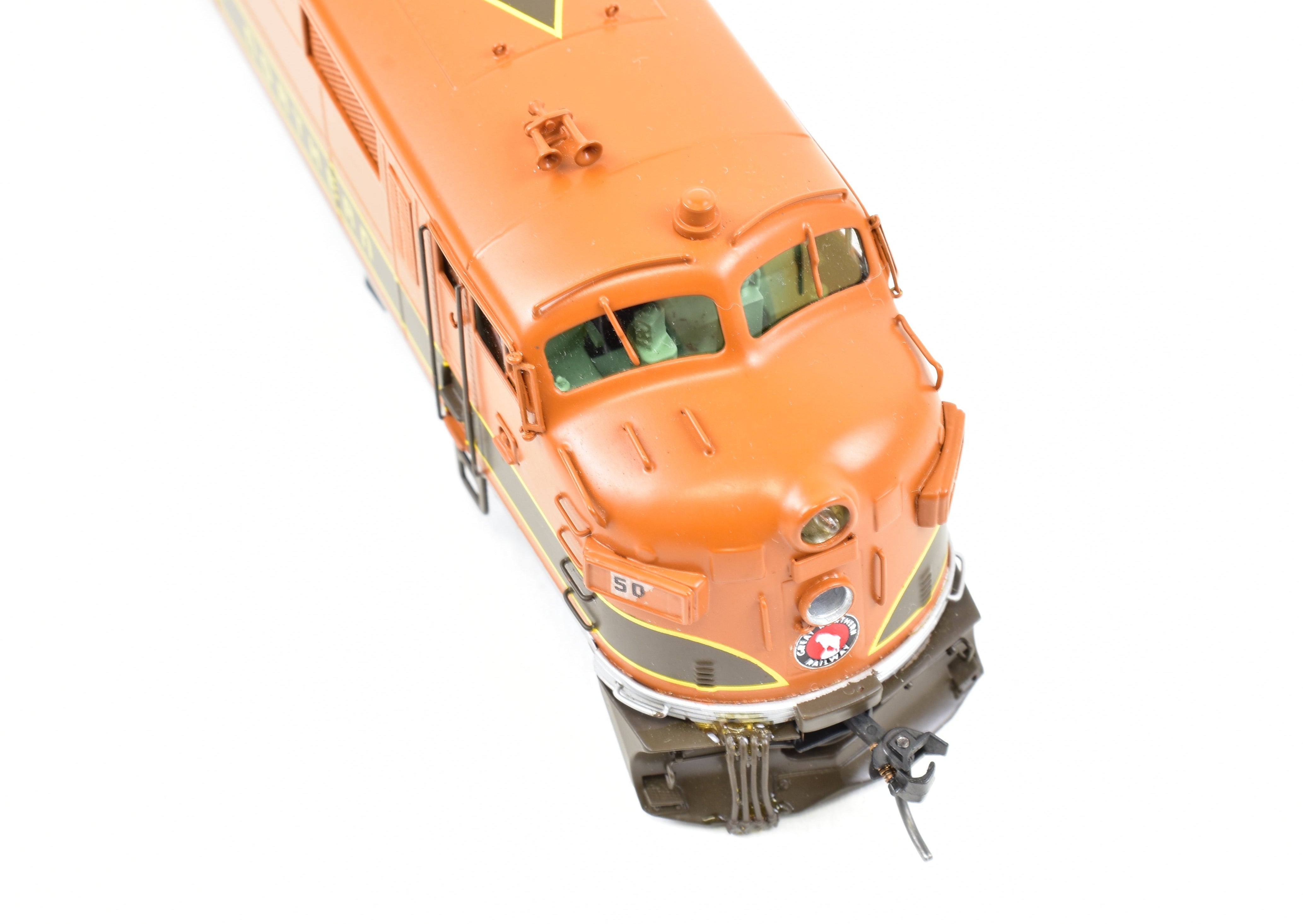 HO Scale Brass Model Train - Oriental Limited GN - Great Northern EMD E7A 2000 HP Standard Factory Painted Locomotive #504