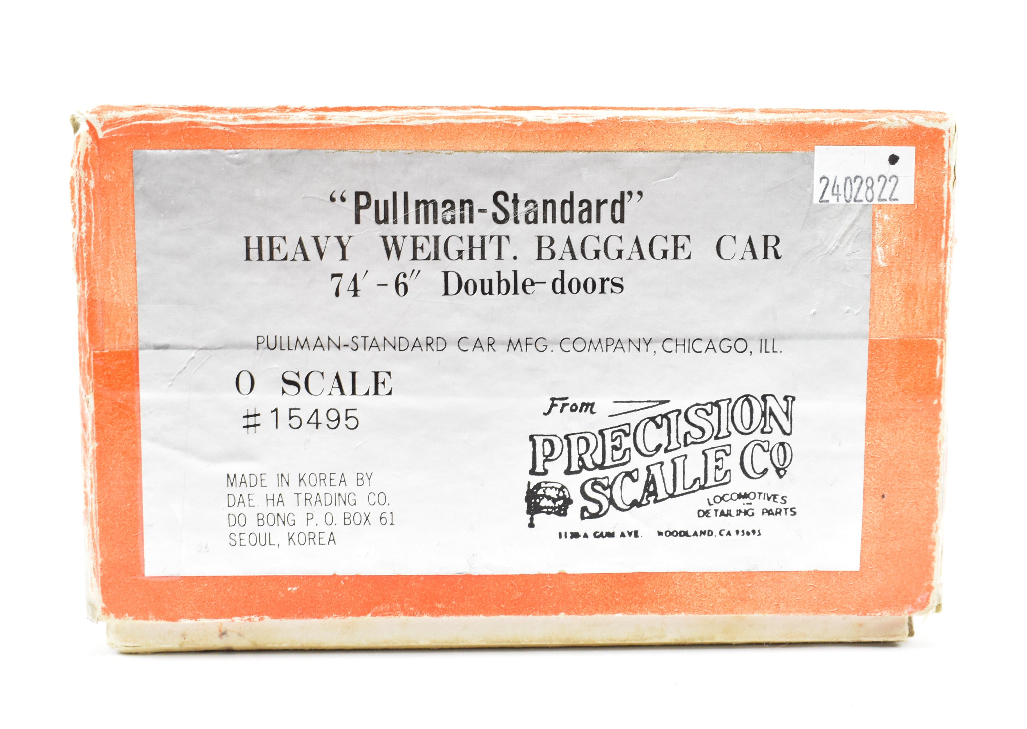 O Scale Brass Model PSC - Precision Scale Co. SAL - Seaboard Air Line Pullman Standard Heavyweight Baggage Car with 74'-6 Double-Doors and Custom Painting