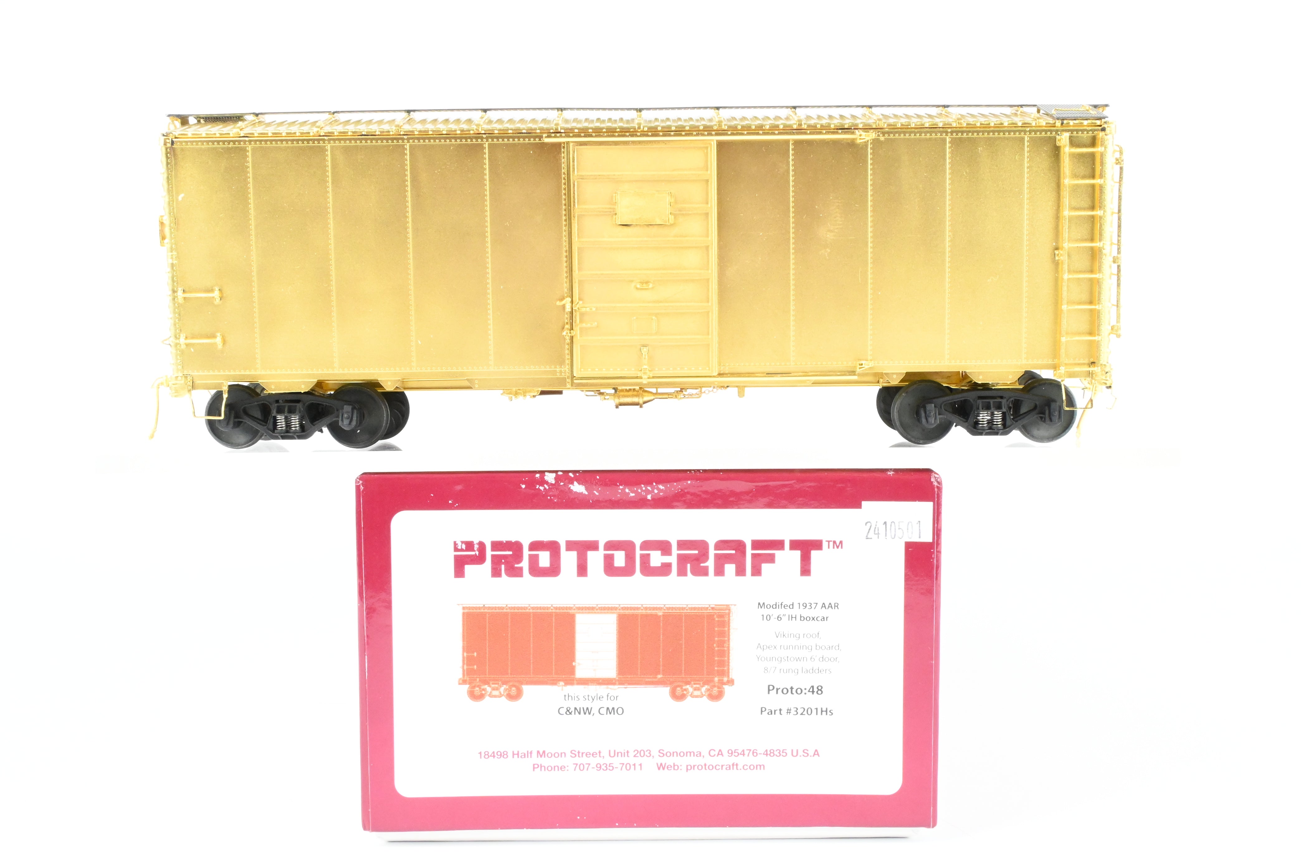 Protocraft Proto:48 C&NW 1937 AAR Modified Brass Boxcar with Viking Roof