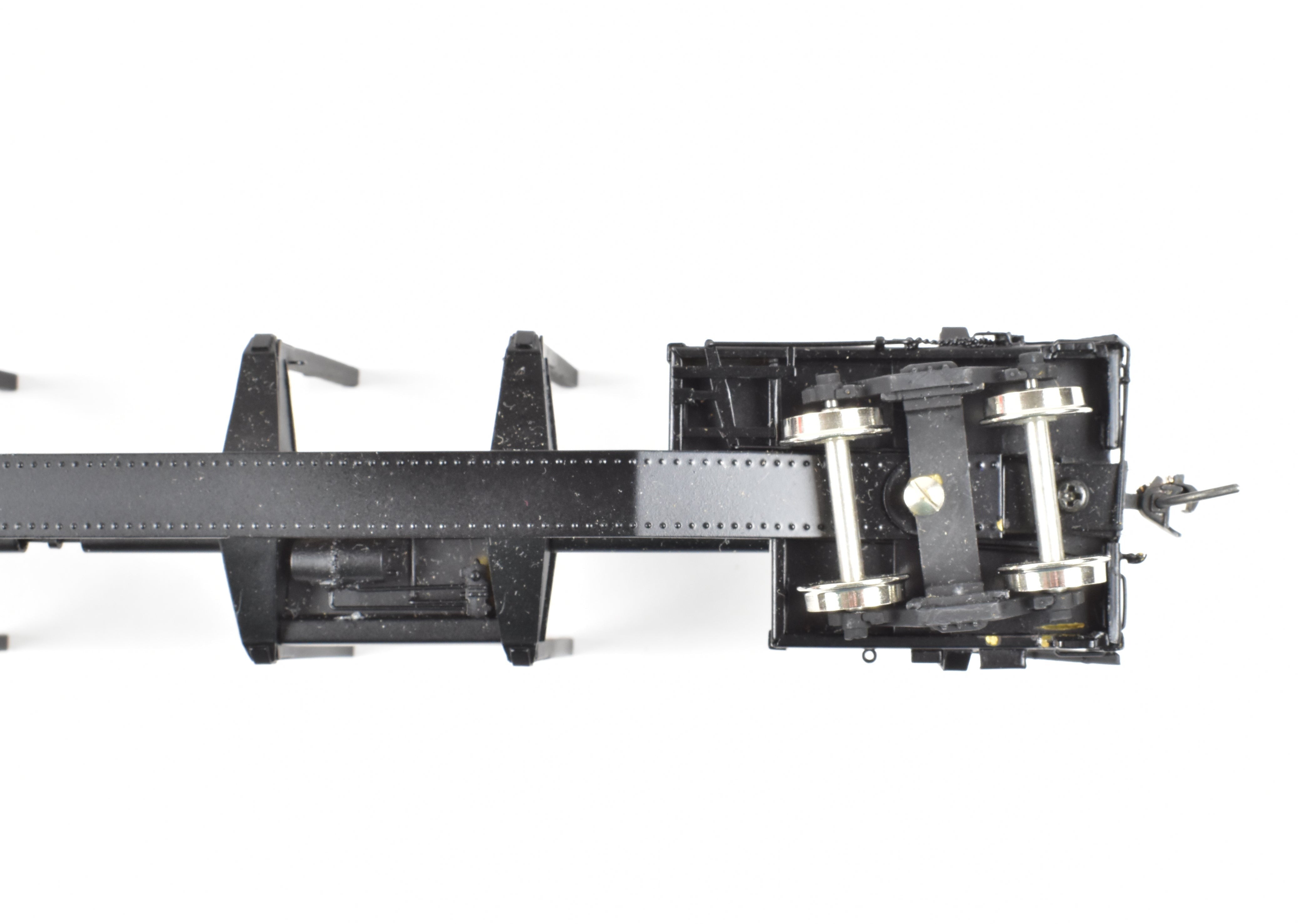 HO Brass Precision Scale Co. 100-Ton Black Log Car FP - Various Roads