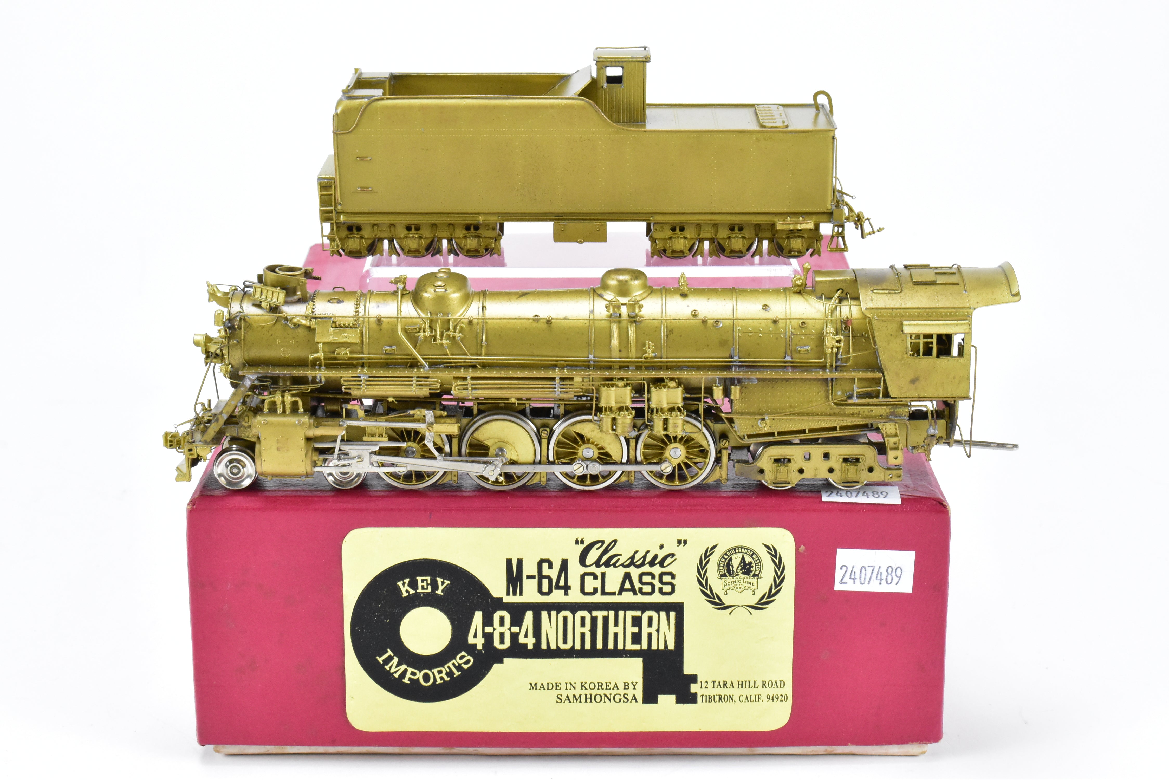 HO Scale Brass Model Train Key Imports D&RGW - Denver & Rio Grande Western M - 64 4 - 8 - 4 Northern Locomotive