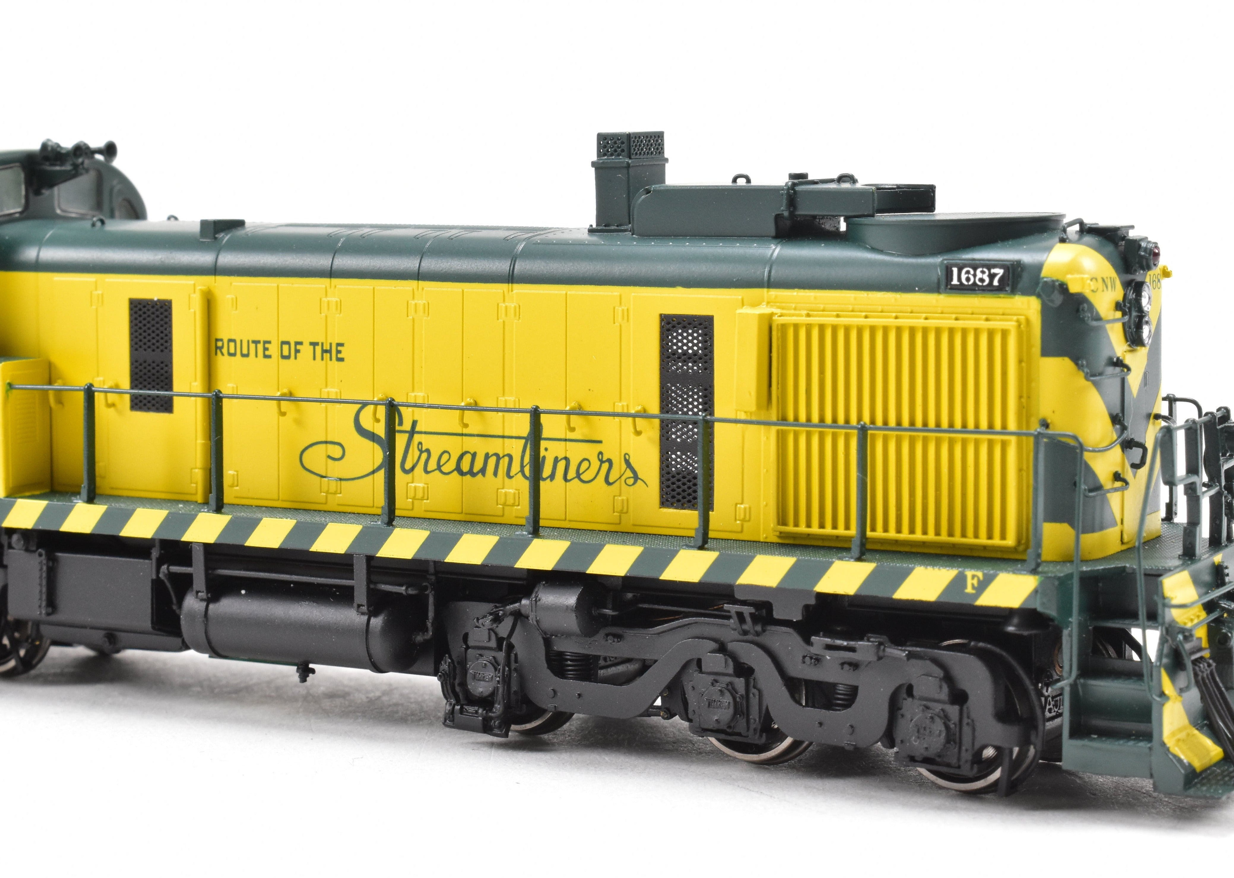 HO Scale Brass Model Train by Overland Models, Inc. (OMI) - Chicago & North Western ALCO RSD - 5 Phase III Hammerhead FP #1687 with Tsunami DCC and Sound Function