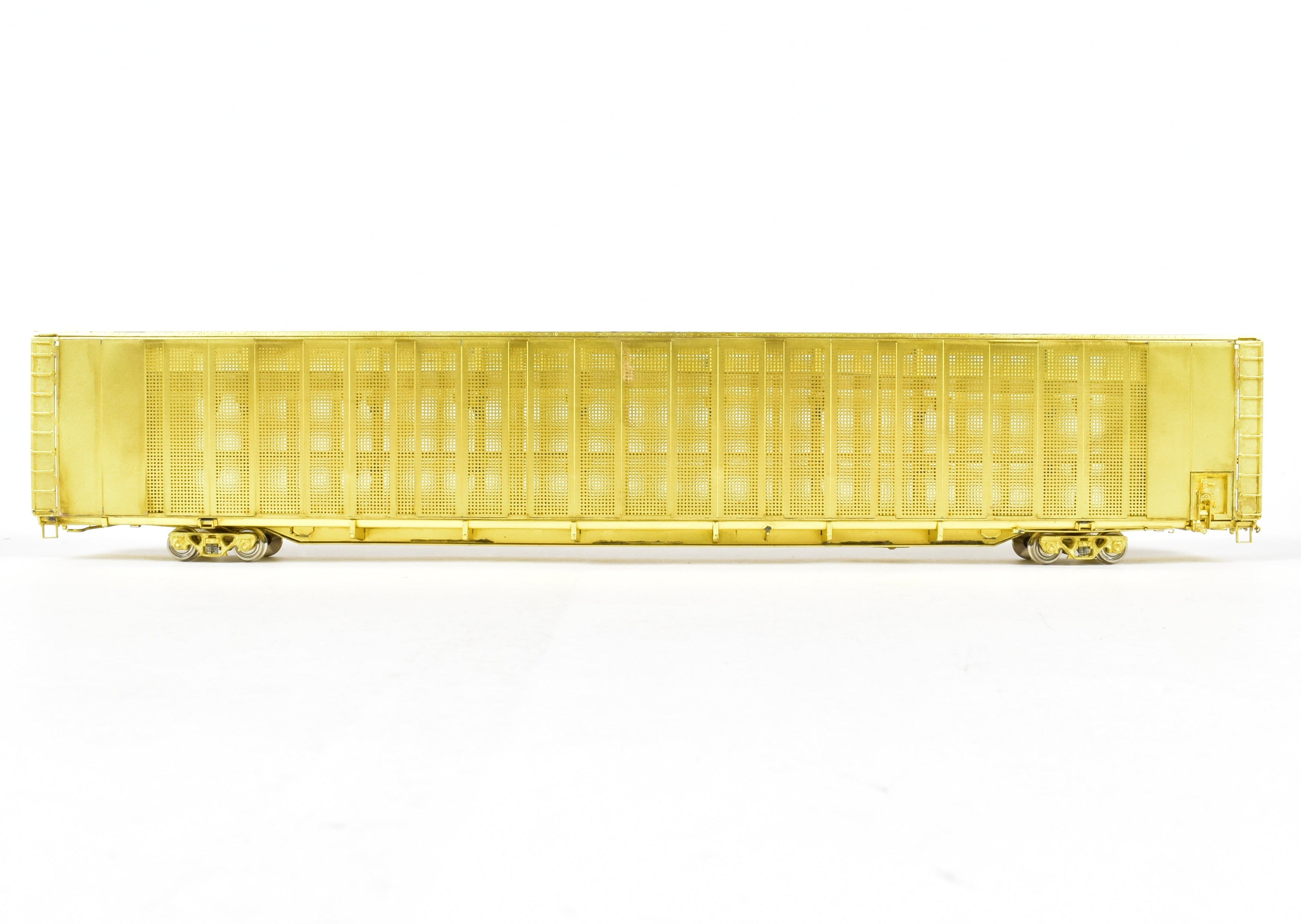 HO Scale Brass Model Safe-T-Pack Auto Rack Tri-Level with Open Top and Open Ends by Overland Models, Inc. for Various Roads including ATSF, FEC, and UP