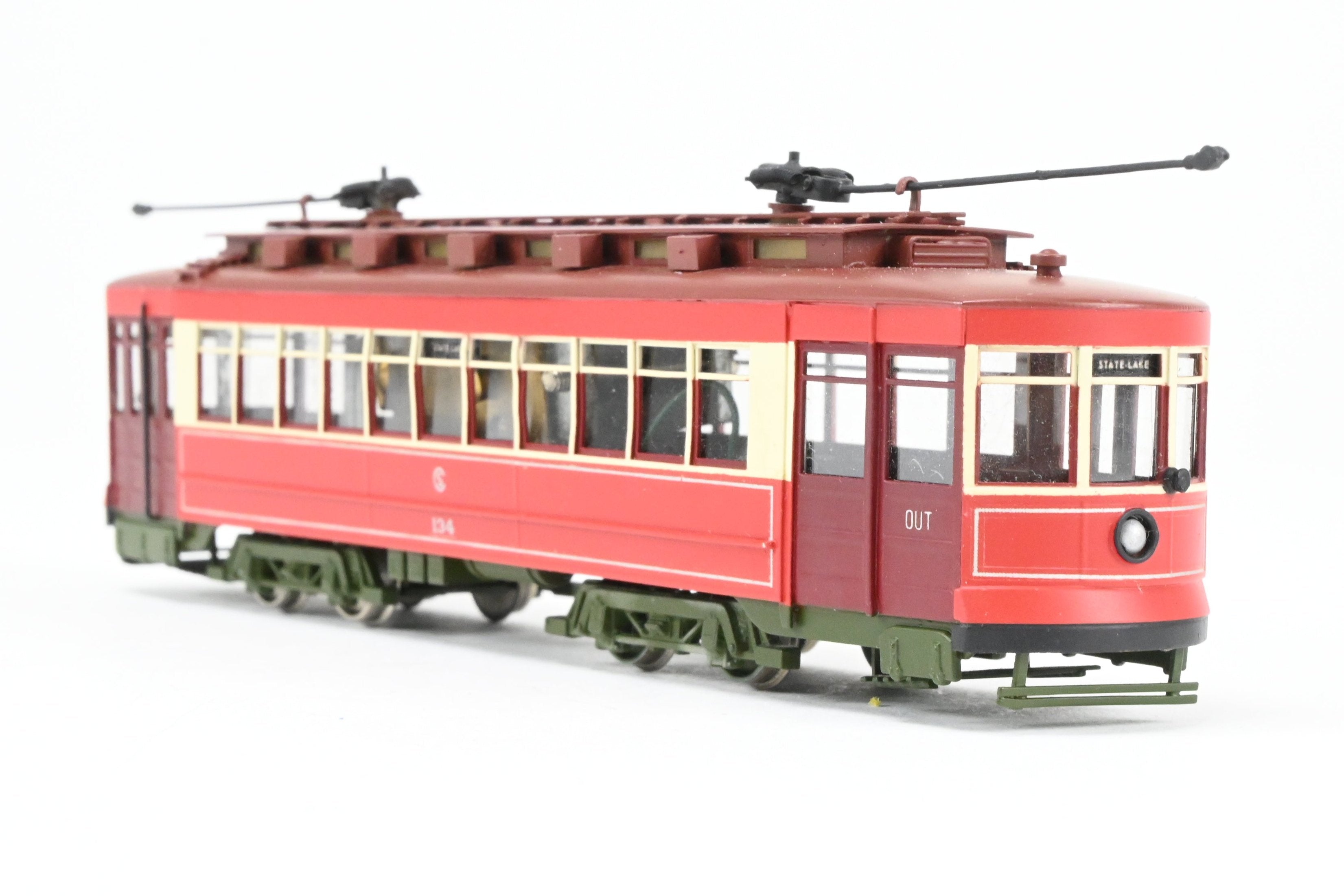 High - Quality HO Scale Brass Chicago Surface Lines Pullman Car Model - Fairfield Models 343 CSL, Custom Painted as No. 134, with Reboxx Packaging