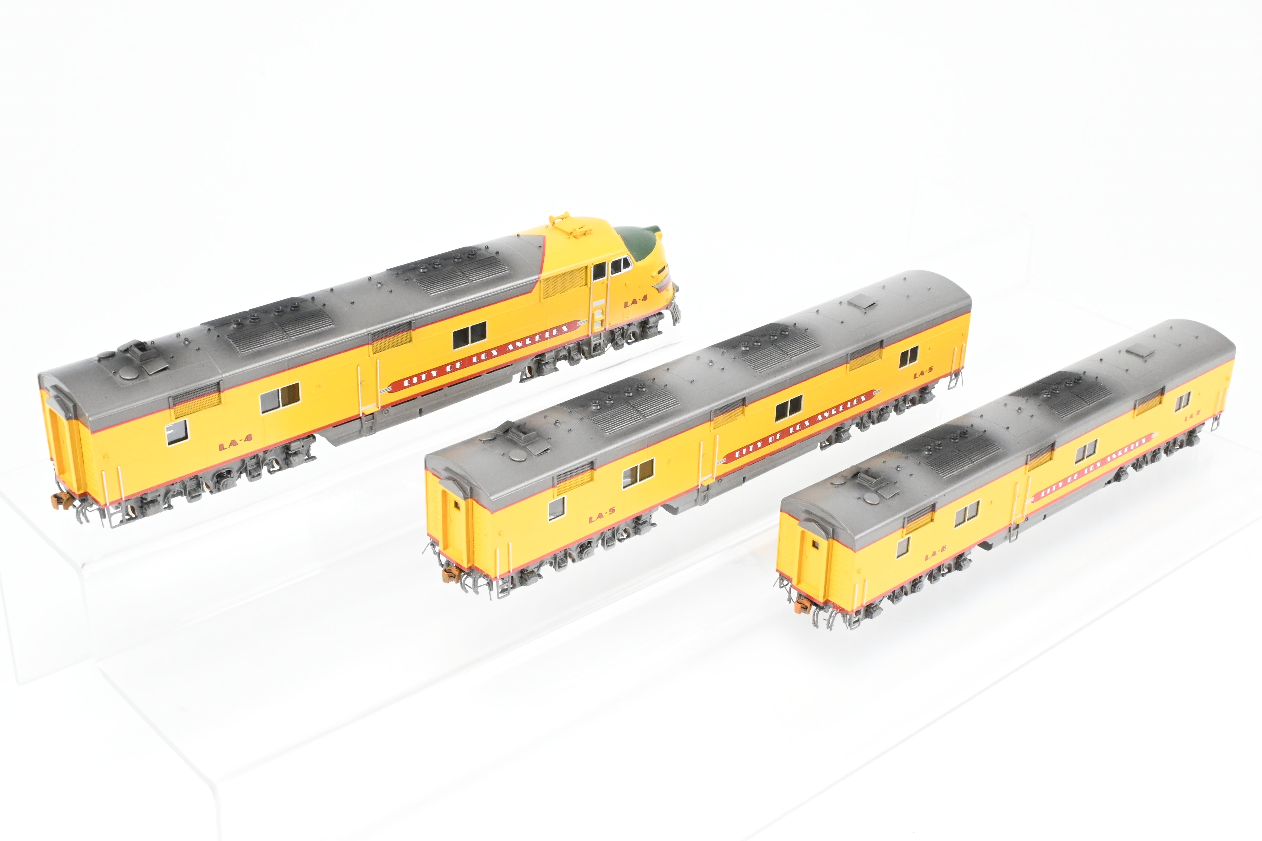 HO Scale Brass Diesel Locomotive Set - Challenger Imports Union Pacific City of Los Angeles EMD E6 A/B/B Set with Weathering Finishing