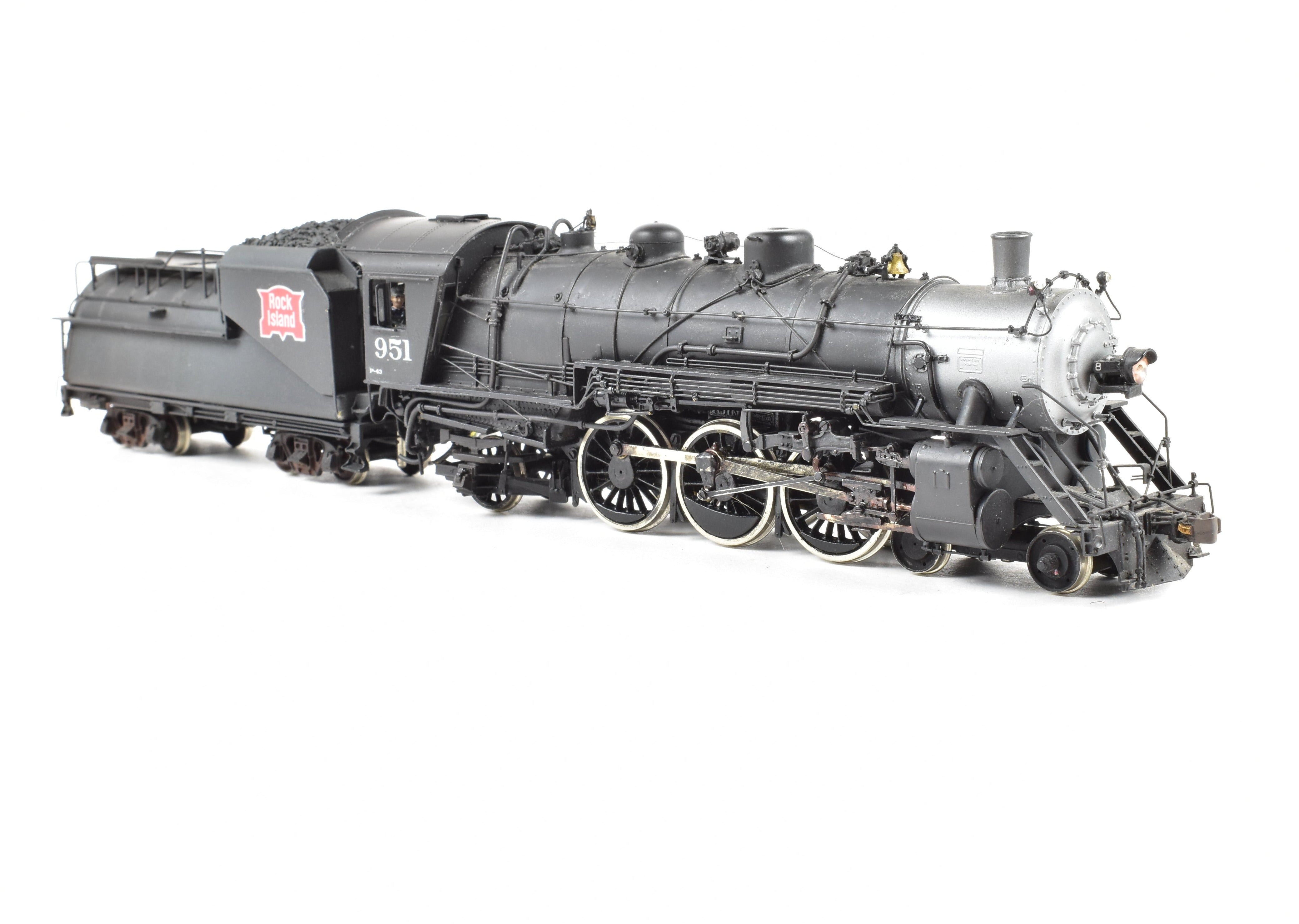 HO Scale Brass Model Train - Overland Models CRI&P Rock Island P-42 4-6-2 Pacific Steam Locomotive CP #951 Weathered with Authentic Detailing