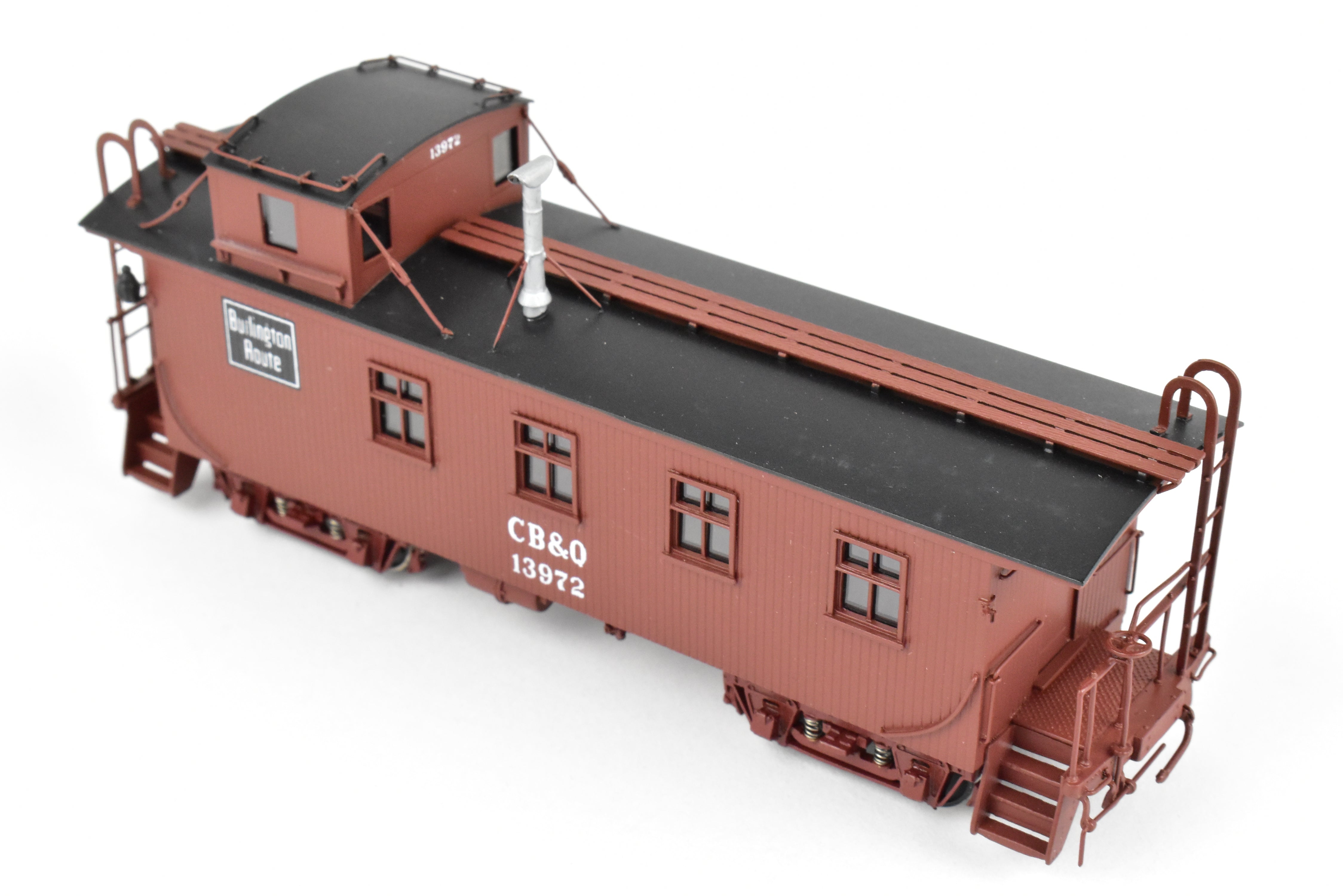 1997 HO Brass Challenger Imports Burlington Route 30 ft Wood Waycar No. 13972