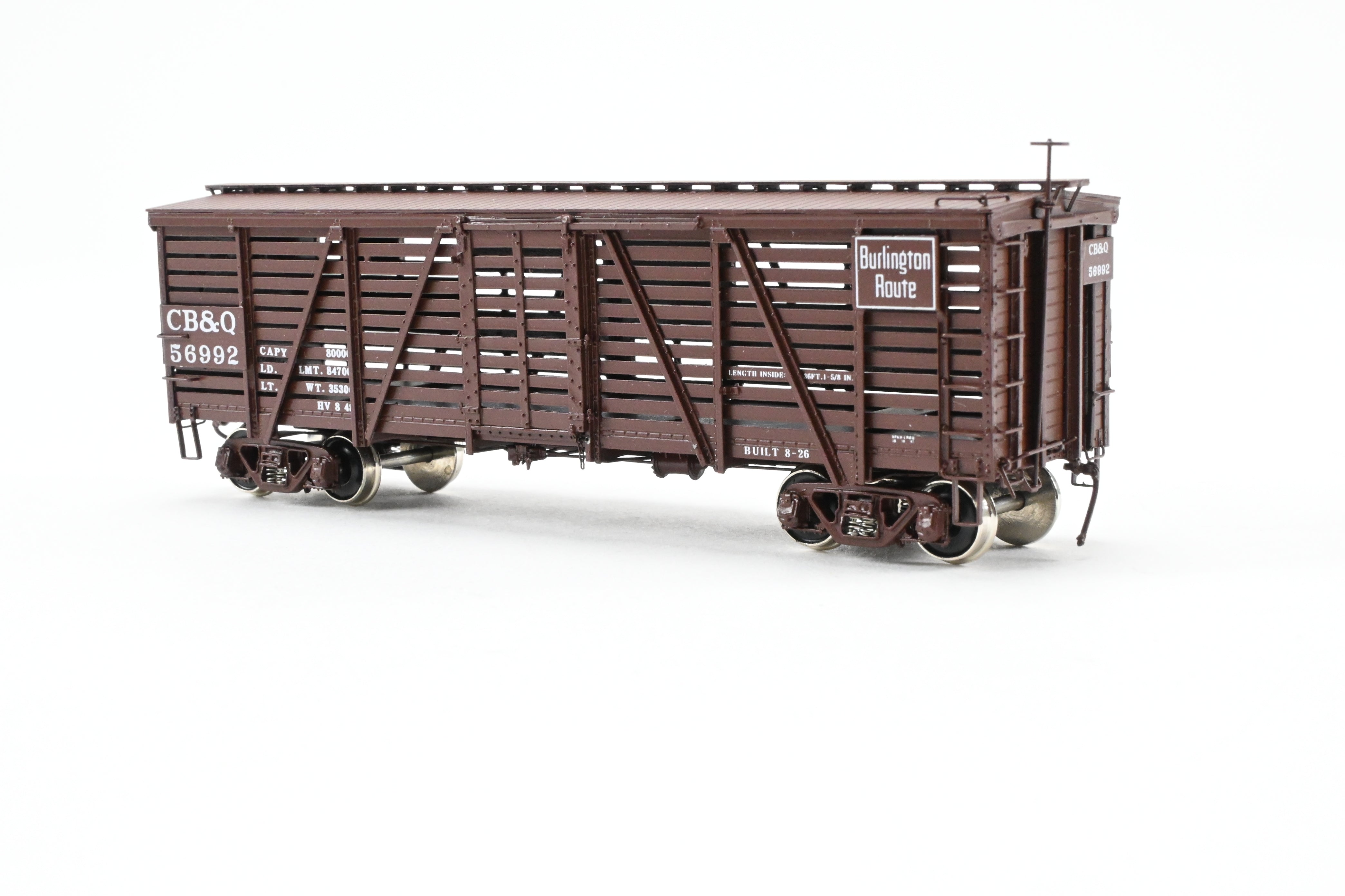 HO Scale Brass Challenger Imports CIL CB&Q - Burlington Route Class SM - 18 36 - Foot Stock Car Freight Product No. 56992