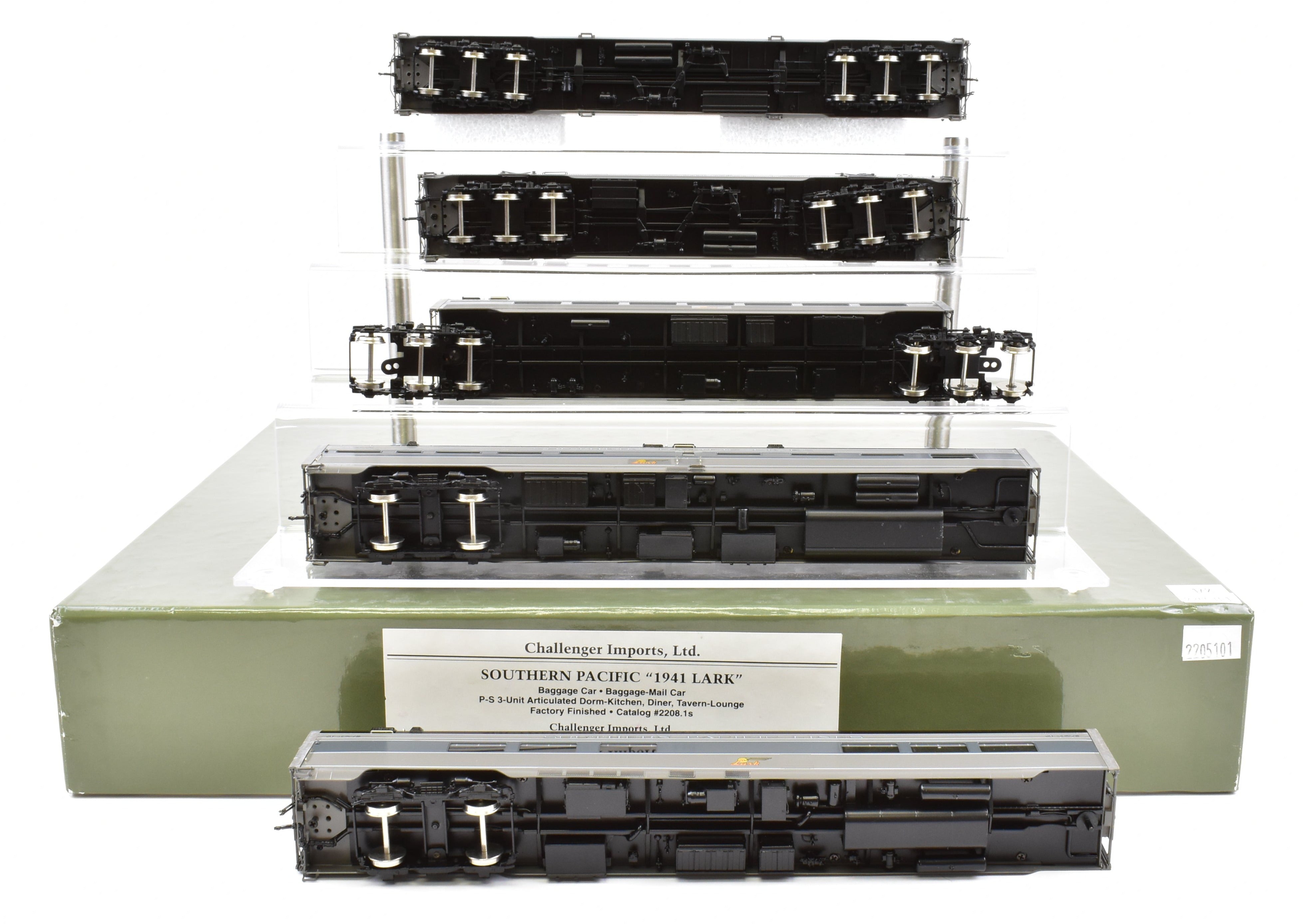 HO Scale Brass Model Train Set - Challenger Imports SP Southern Pacific 1941 Lark 9 - Car Collection Featuring Various Car Types