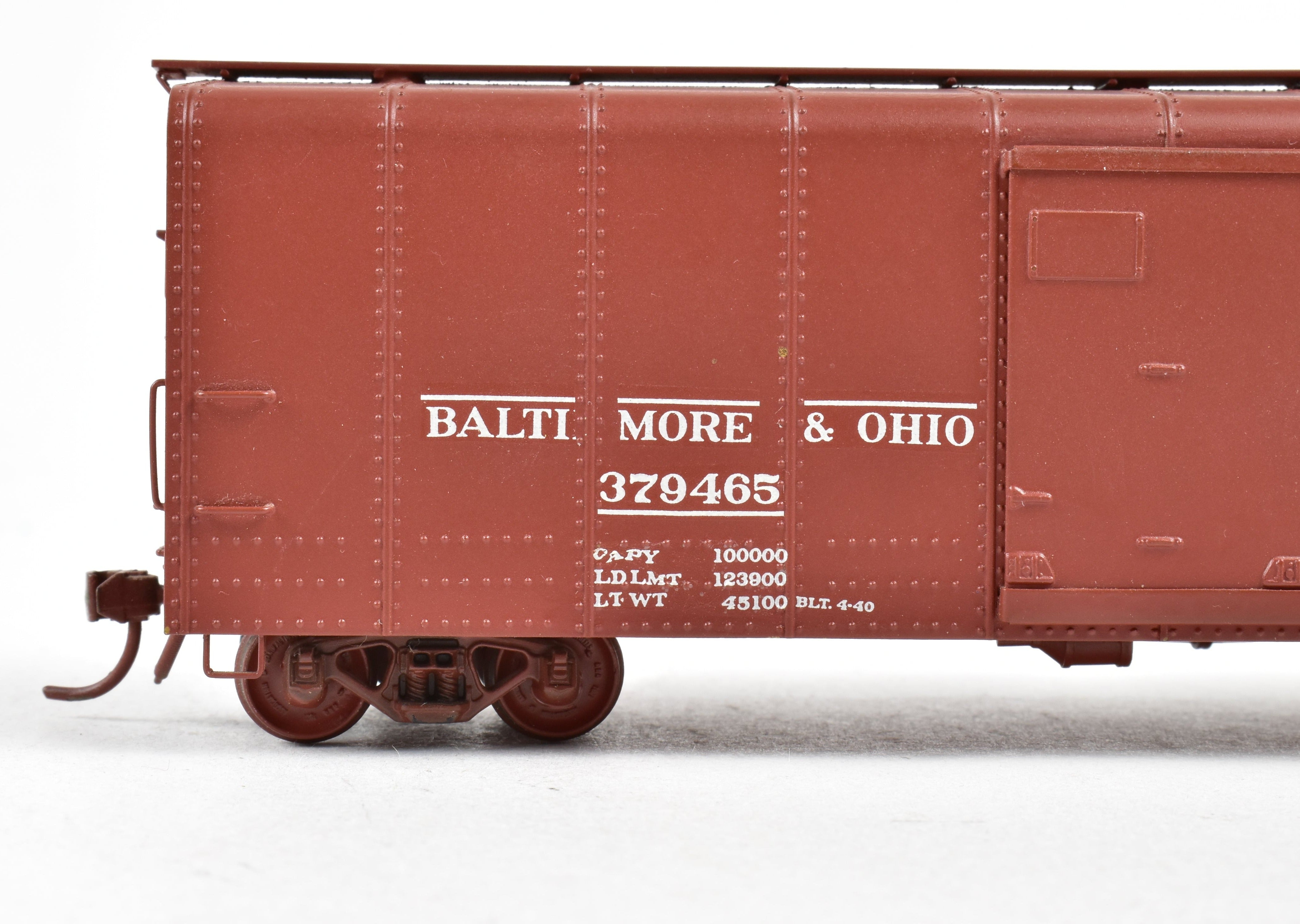 HO Scale Brass Model Trains - B&O M - 53 Round Roof 40 - Foot Custom - Painted Boxcar by Trains Inc., Without Original Box