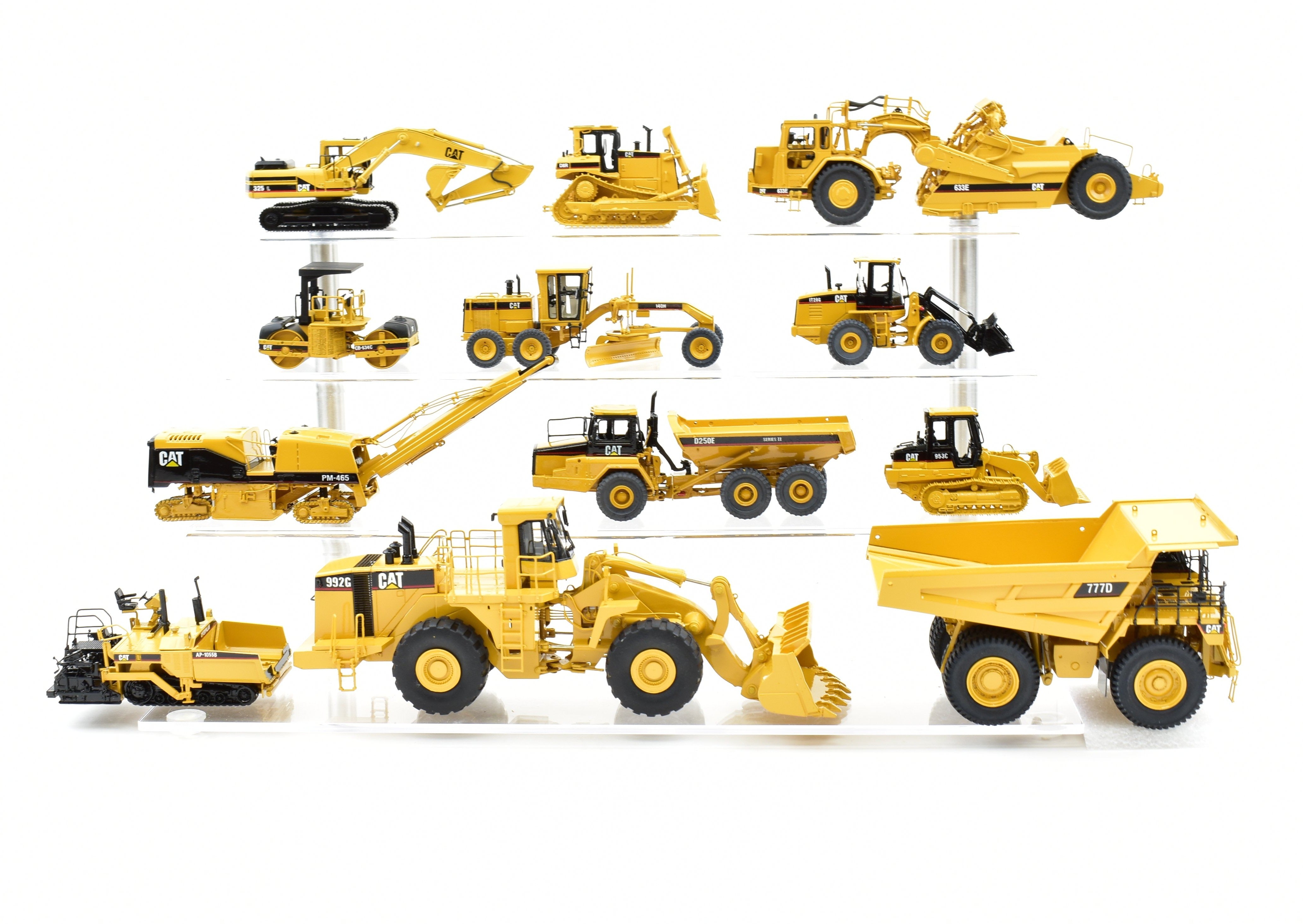 High - Quality HO Scale Brass Construction Caterpillar Vehicle Models 12 - piece Collection for Model Enthusiasts