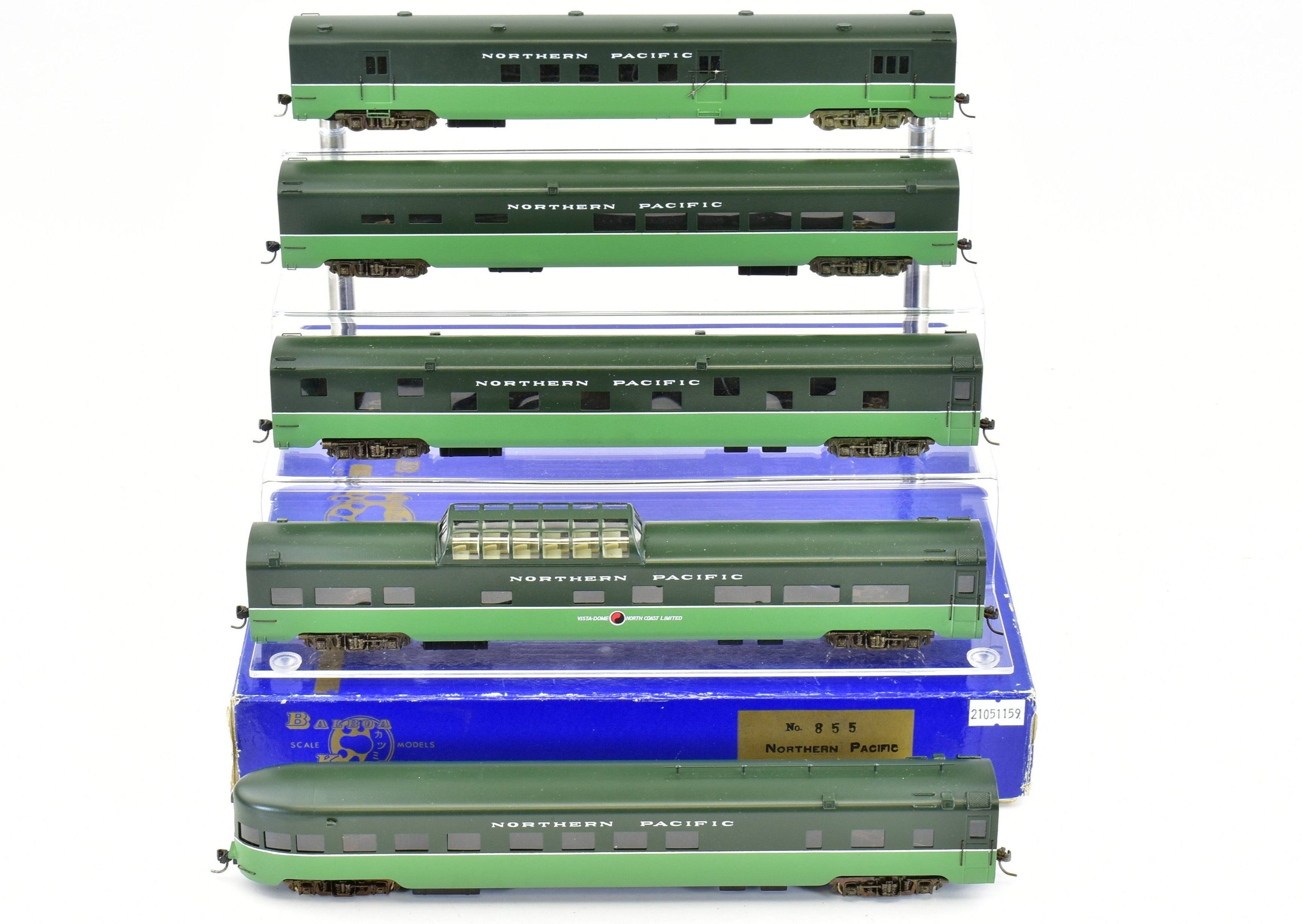 HO Scale Brass Balboa Northern Pacific 5-Car Factory-Painted Passenger Set