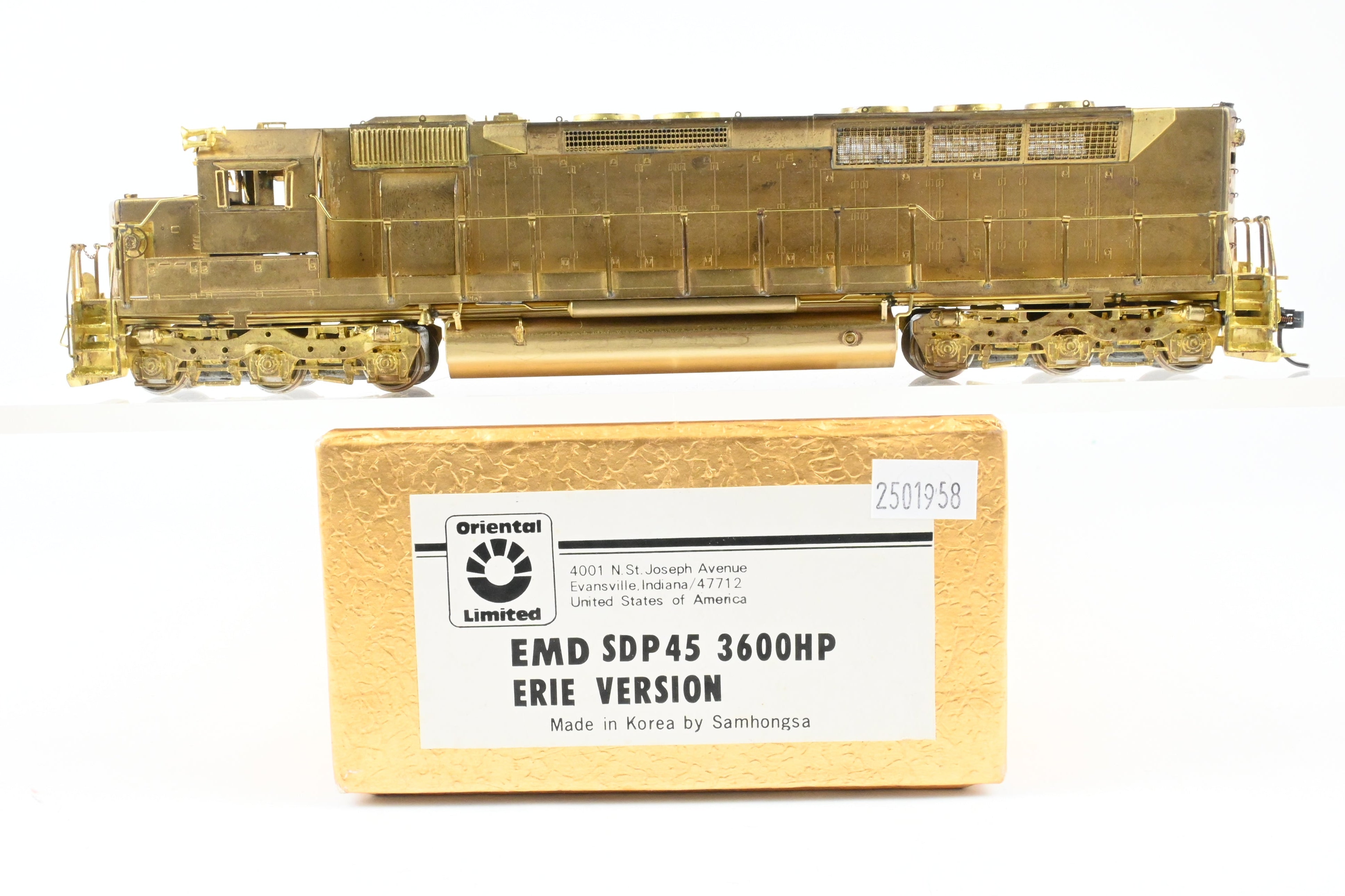 HO Scale Brass Erie Version EMD SDP45 3600 HP Oriental Limited Model