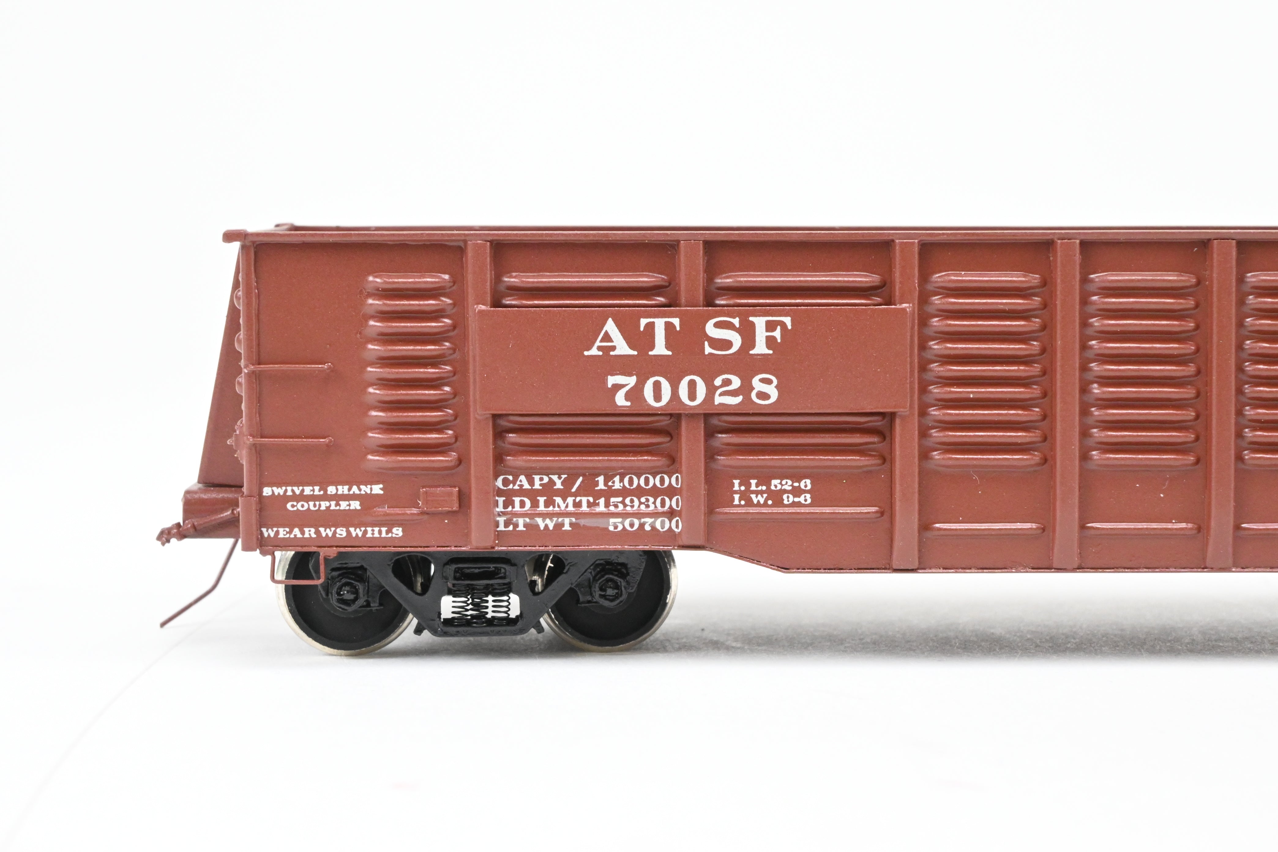 HO Brass OMI ATSF - Santa Fe 100 Ton Pro - Painted Gondola Model #70028