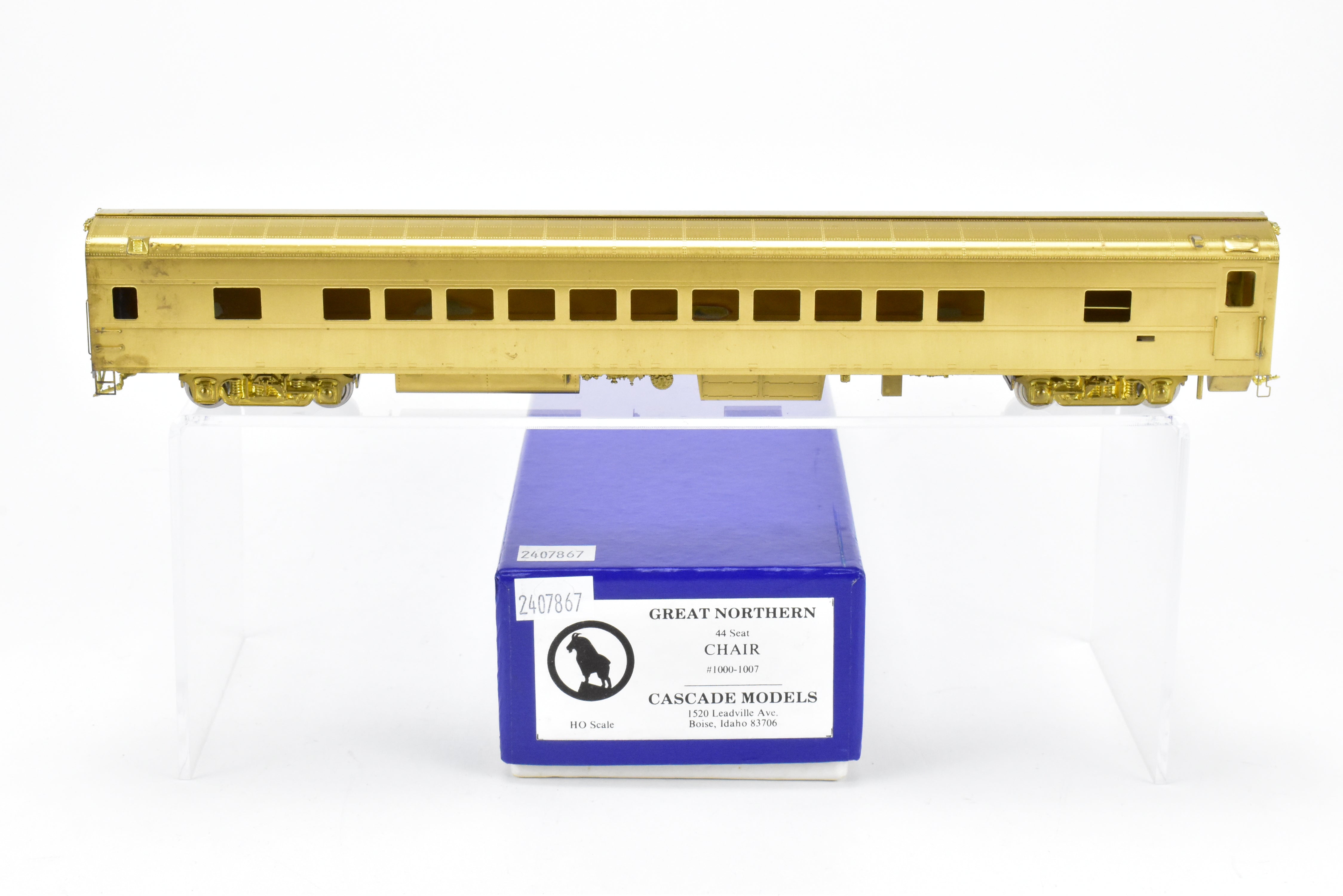 HO Scale Brass Cascade Models Great Northern 44 - Seat Chair Car Models from #1000 to #1007 (Former Union Pacific ACF 5450 - 5487 Series)