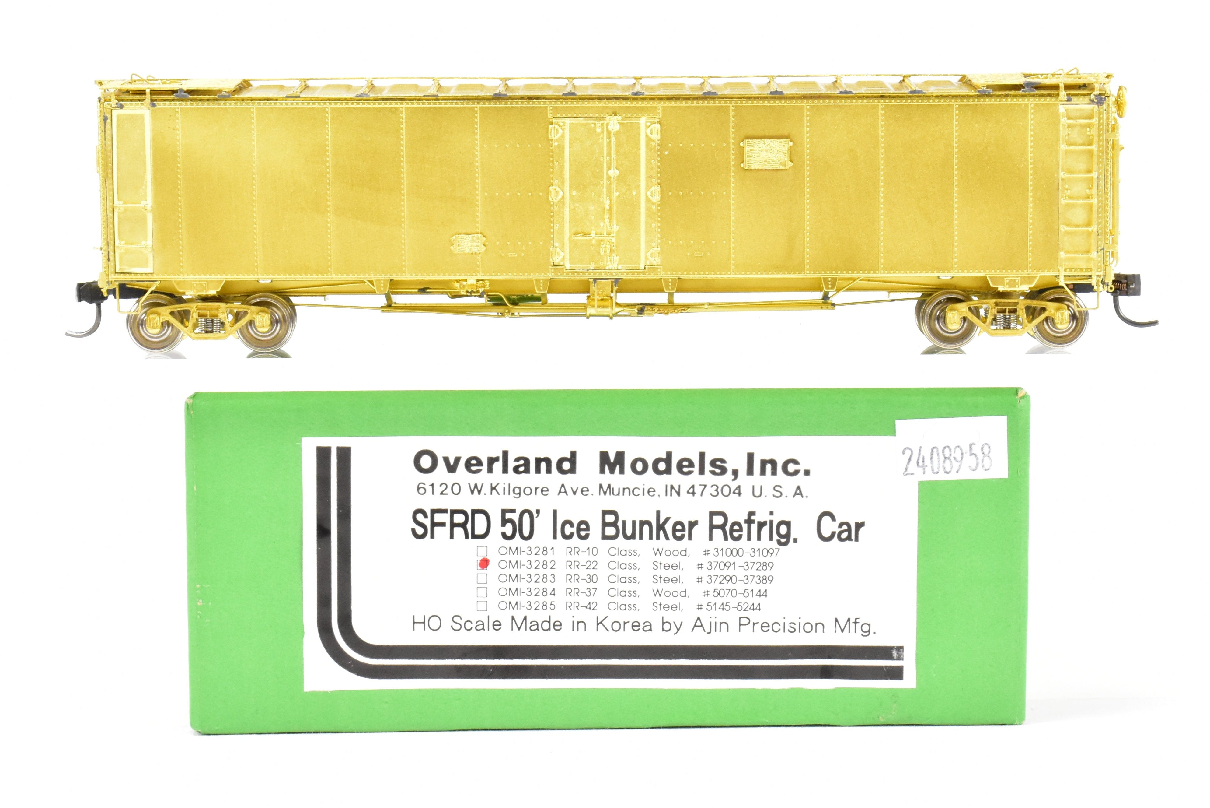 HO Brass OMI ATSF Santa Fe SFRD RR-22 50' Ice Bunker Refrigerator Car