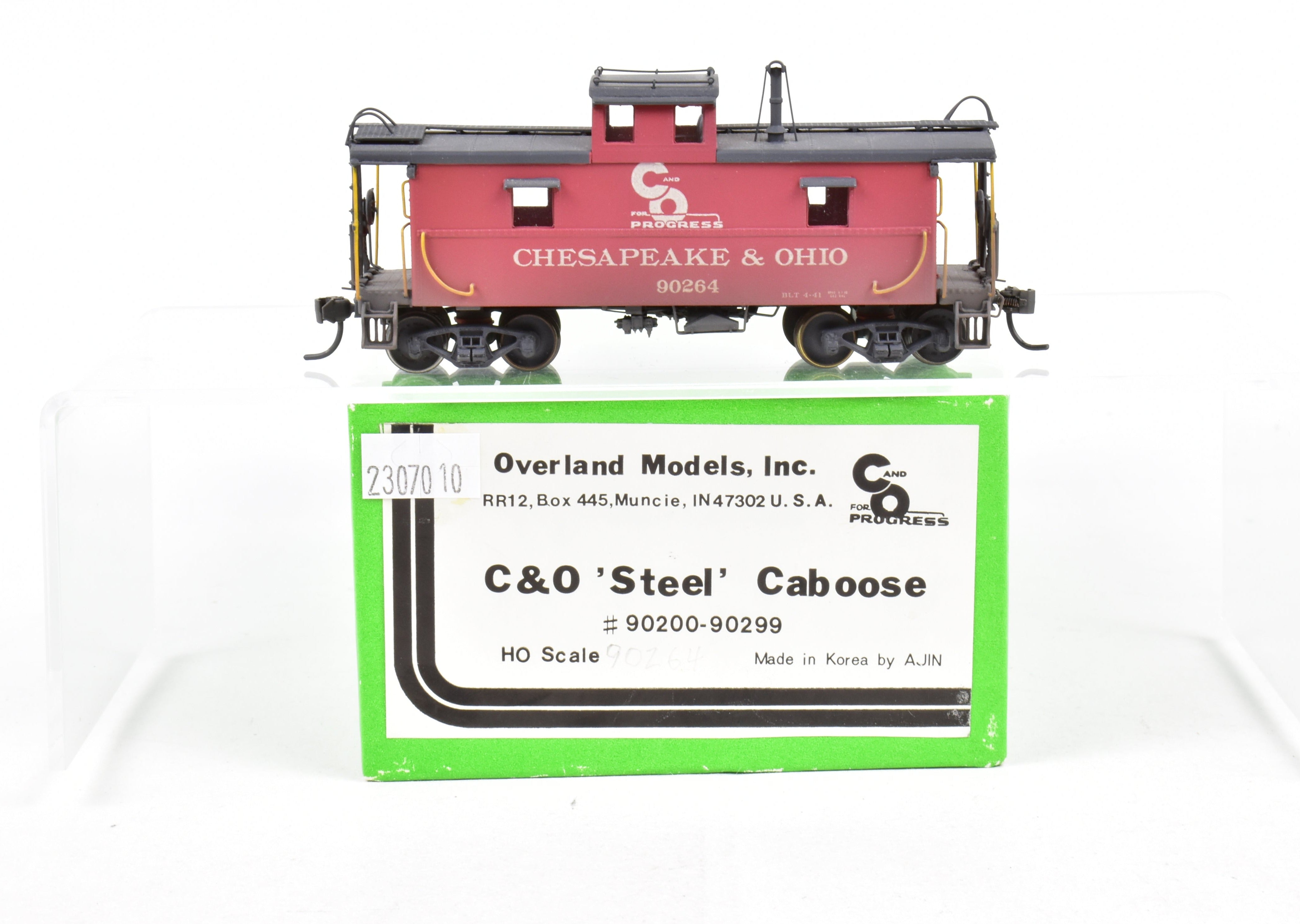HO Scale Brass OMI - Overland Models, Inc. Chesapeake & Ohio (C&O) Steel Caboose Custom Painted in Caboose Red and Grimy Black from the #90200 - 90299 Series