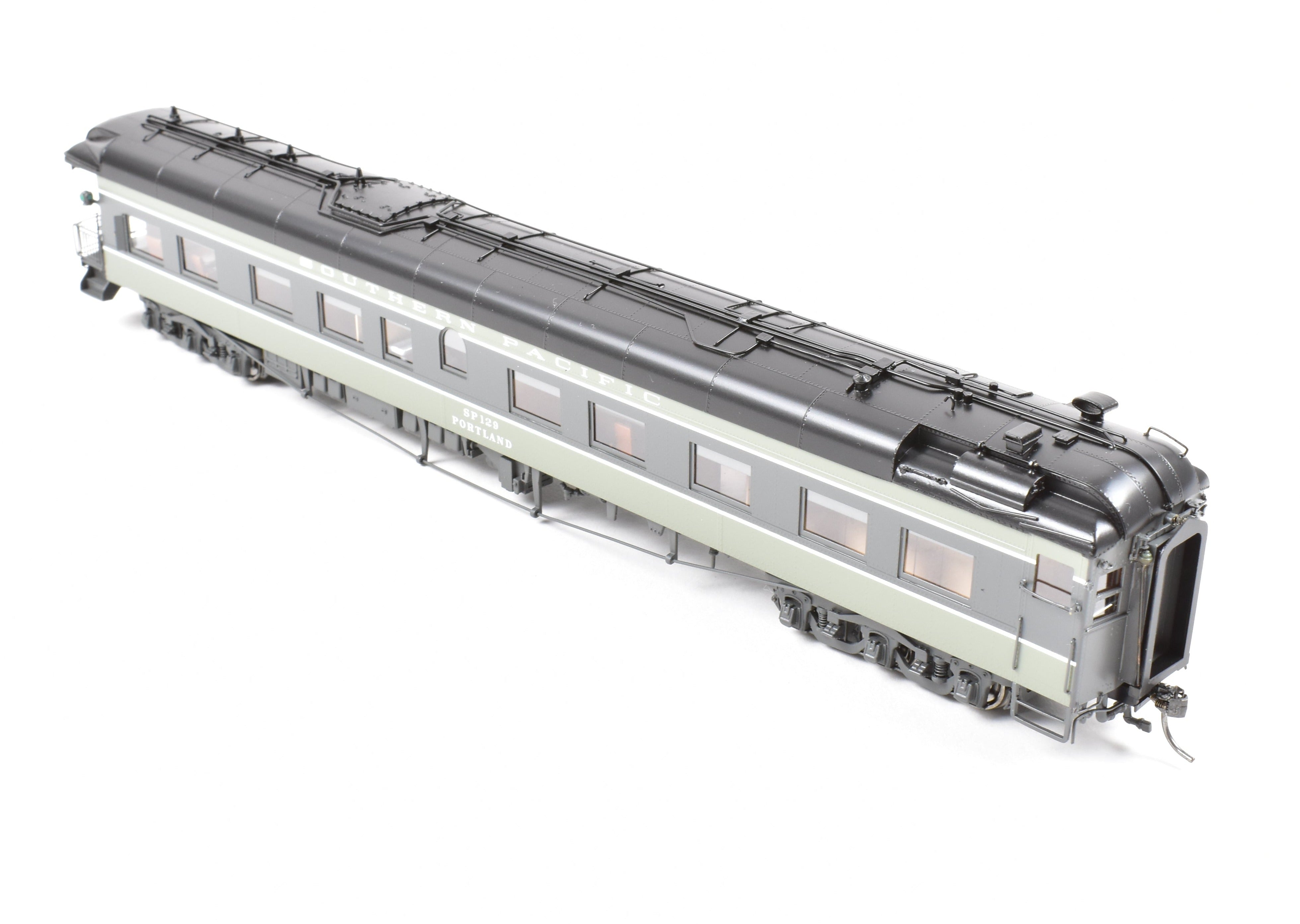 HO Scale New Brass Business Car: Southern Pacific #129 Two-Tone Grey