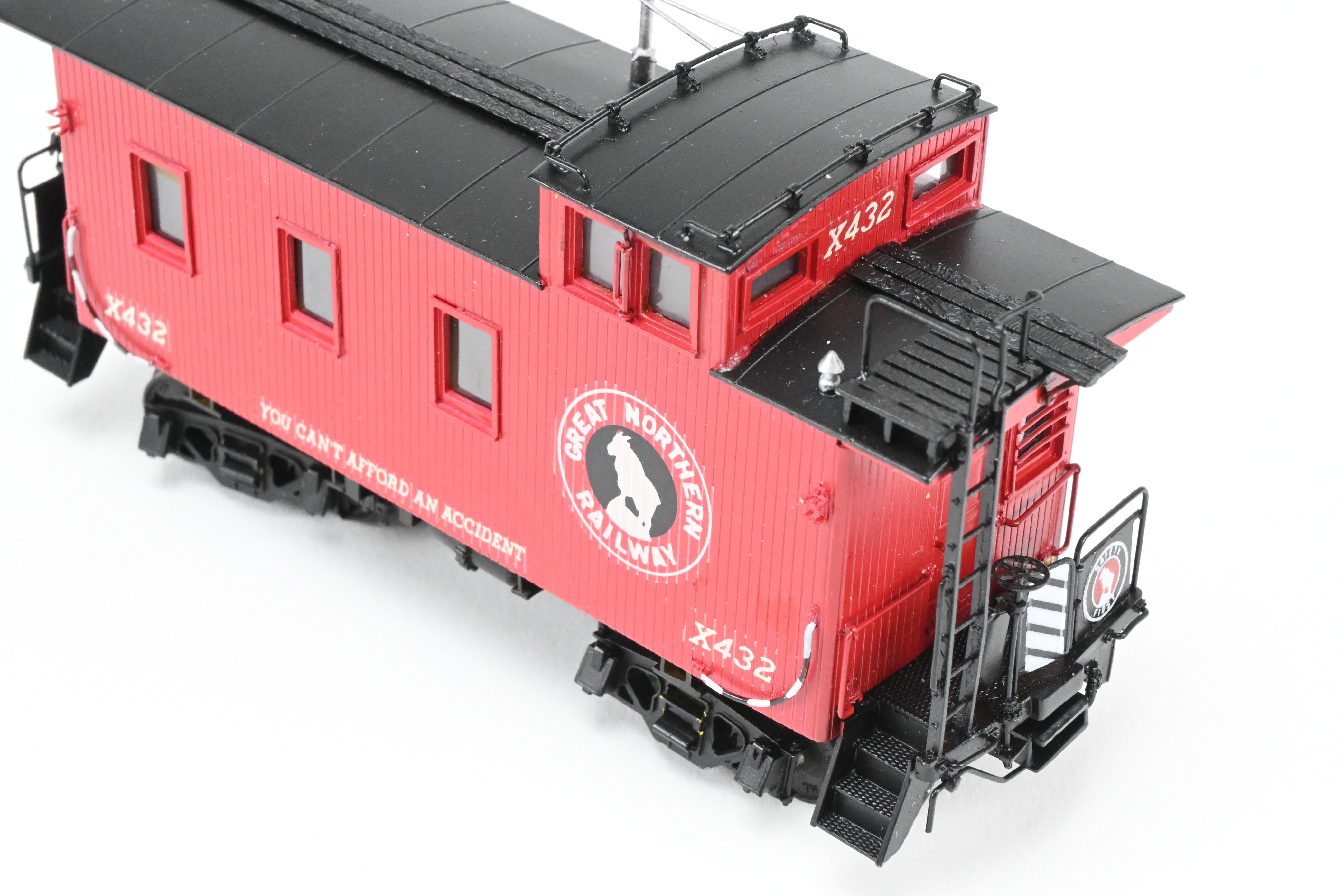 HO Scale Brass Model of Great Northern Wood Caboose X337/X432 with Standard Window - Collector's Edition FP #X432 from Beaver Creek Model Co.