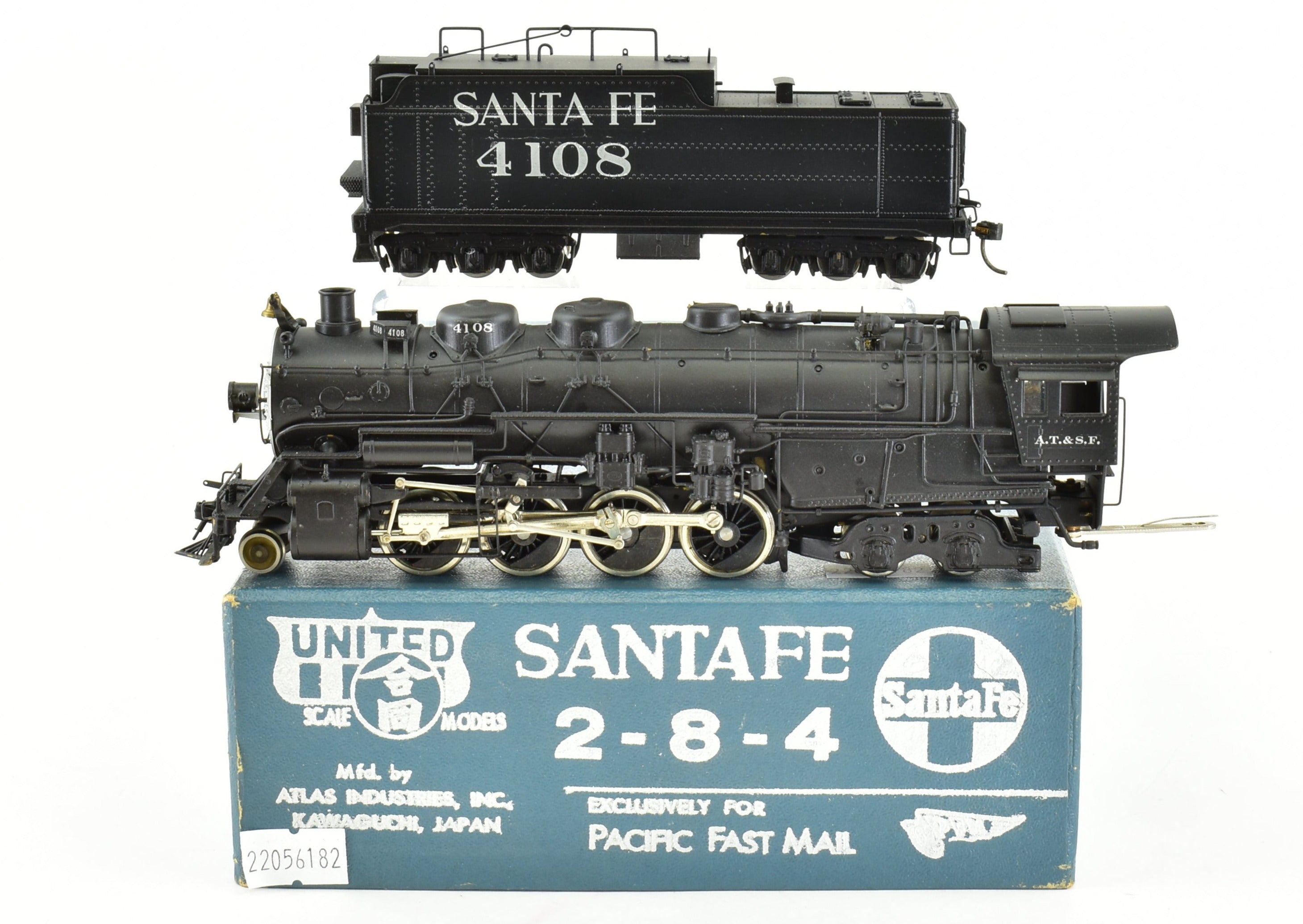 High - Quality HO Scale Brass PFM - United ATSF Santa Fe 2 - 8 - 4 Berkshire Custom - Painted Model Train