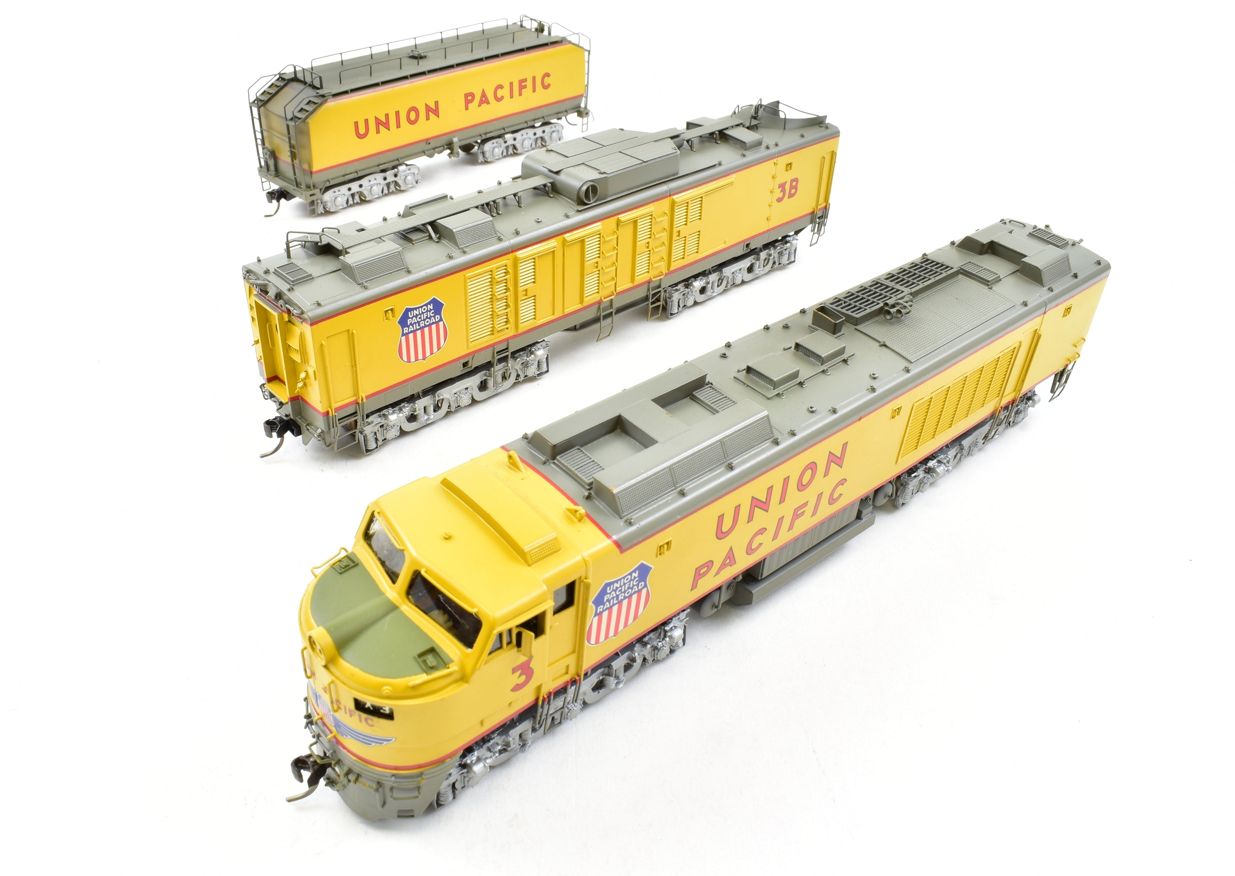 HO Scale Brass ALCO Union Pacific 3-Unit Gas Turbine Electric Model Train - Big Blow Variant with Custom Paint, DCC & Tsunami Sound