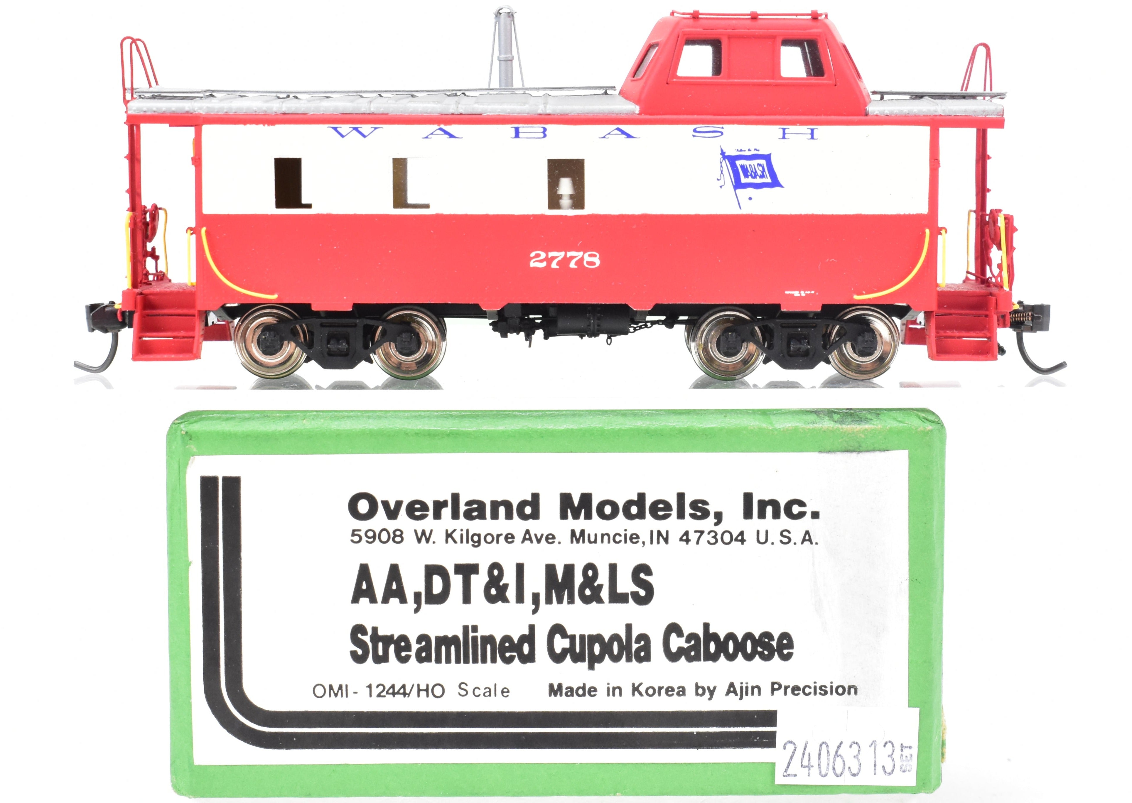 HO Scale Brass Model - Overland Models, Inc. (OMI) Wabash Streamlined Cupola Caboose Pro - Painted with Road Number 2778