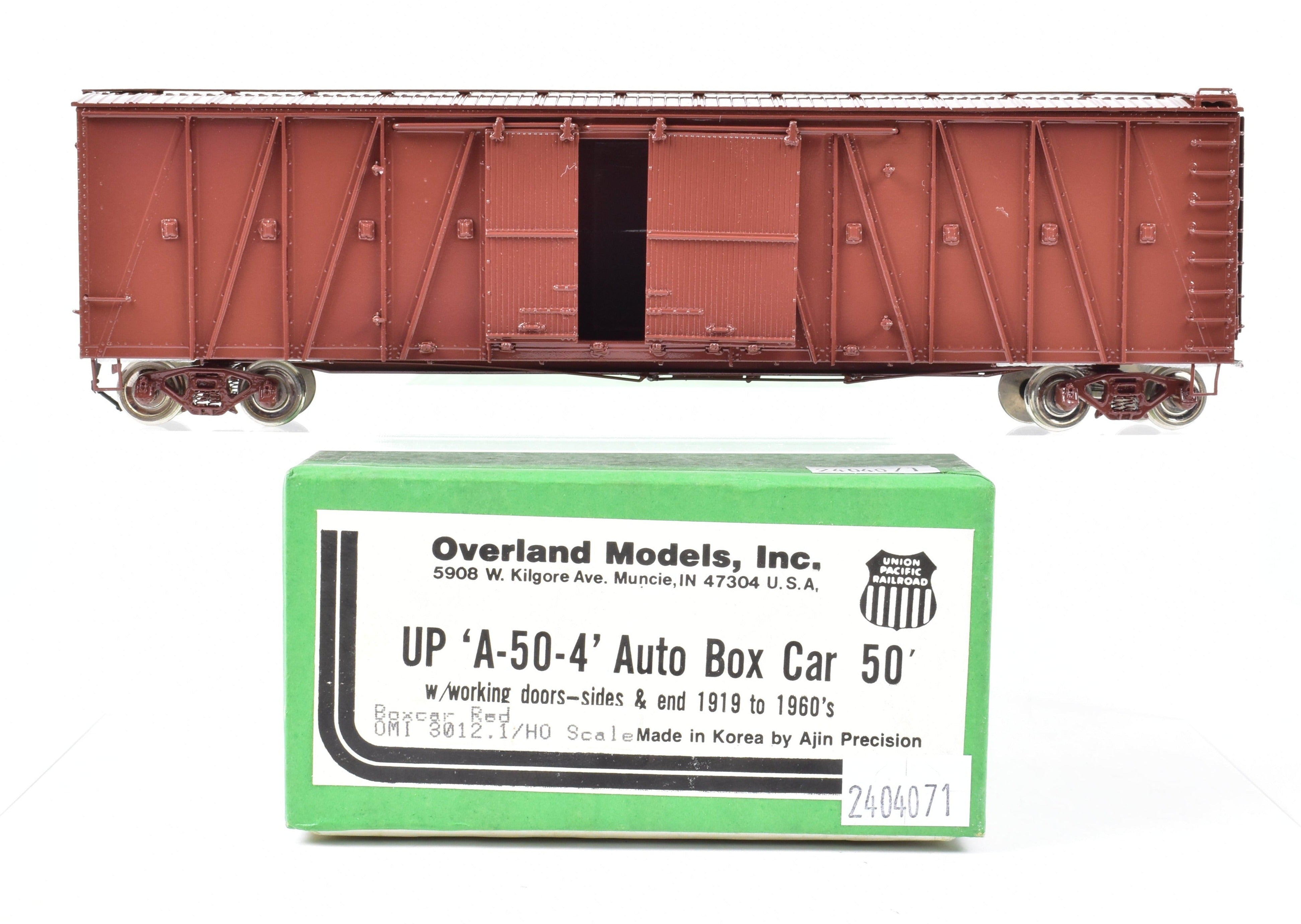 HO Scale Brass Model Auto Boxcar - OMI (Overland Models, Inc.) Union Pacific A-50-4 50-Foot Auto Boxcar from 1919 to 1960s