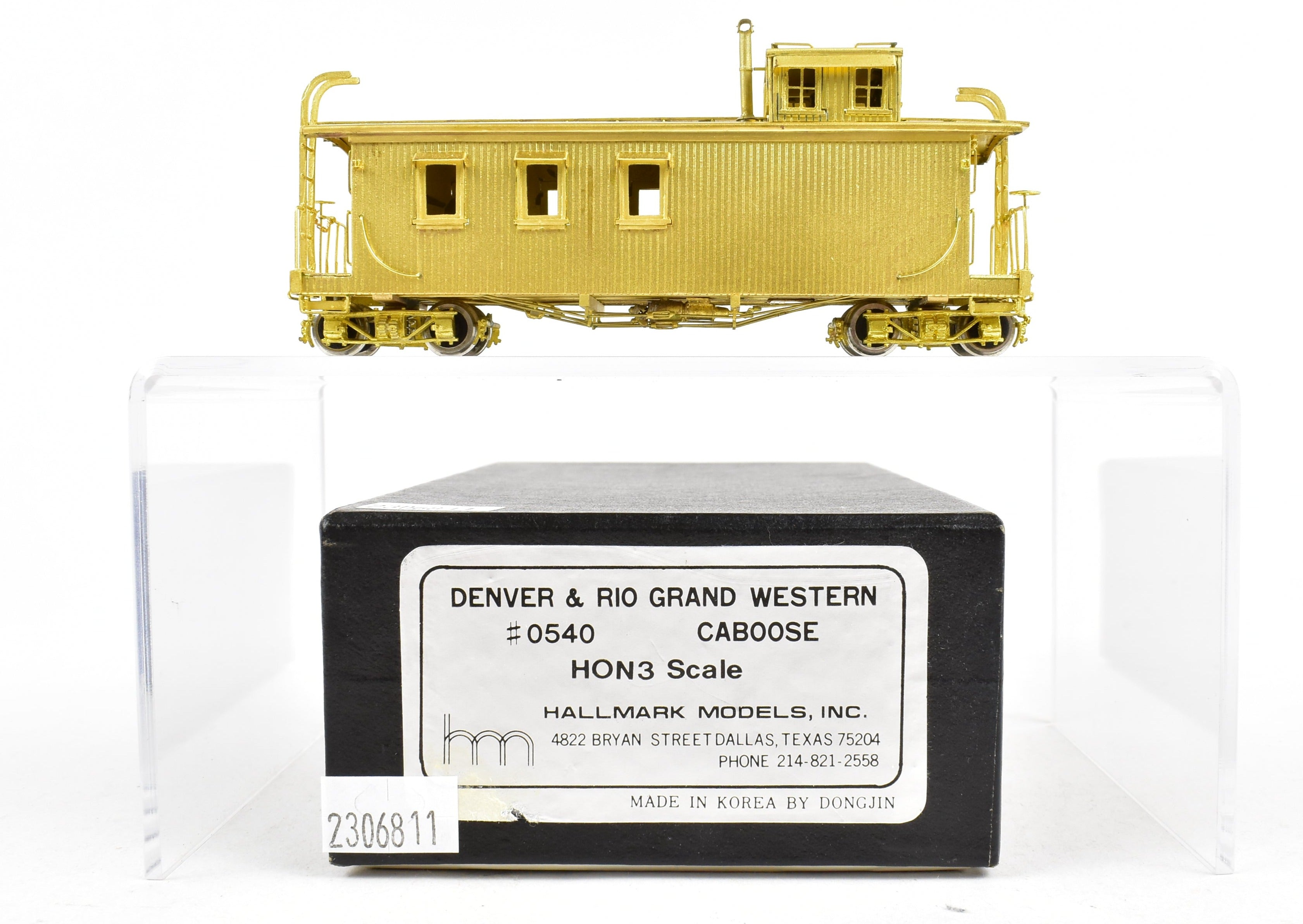 HOn3 Brass D&RGW - Denver & Rio Grande Western #0540 Unpainted Caboose
