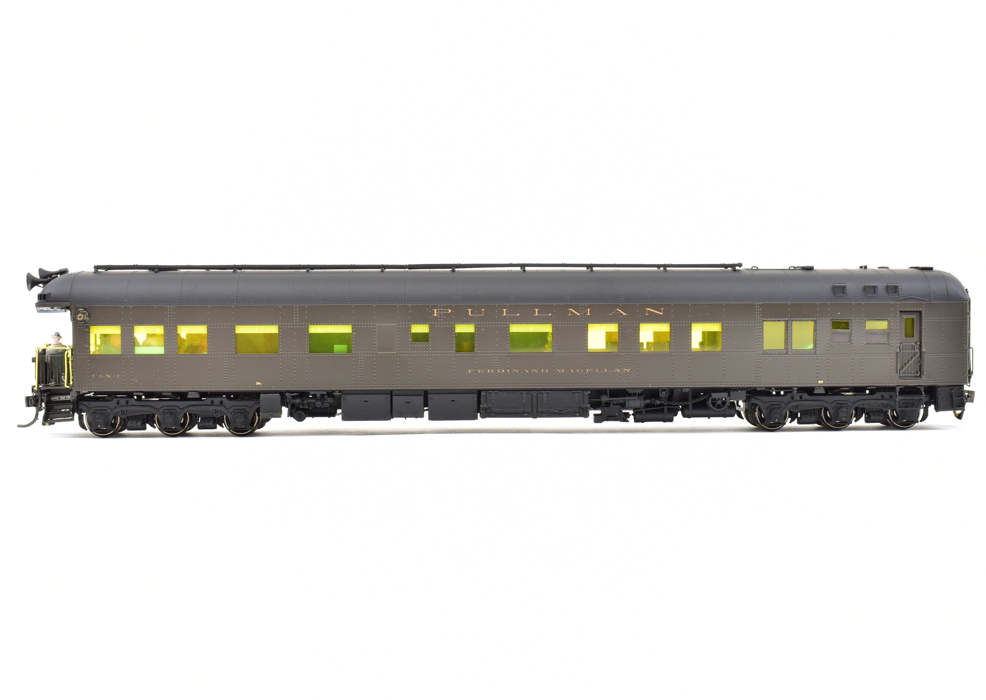 HO Scale Brass Model Pullman USN - 1 Ferdinand Magellan Presidential Car from Overland Models, Inc. Featuring Added Details for Reagan - Era Representation