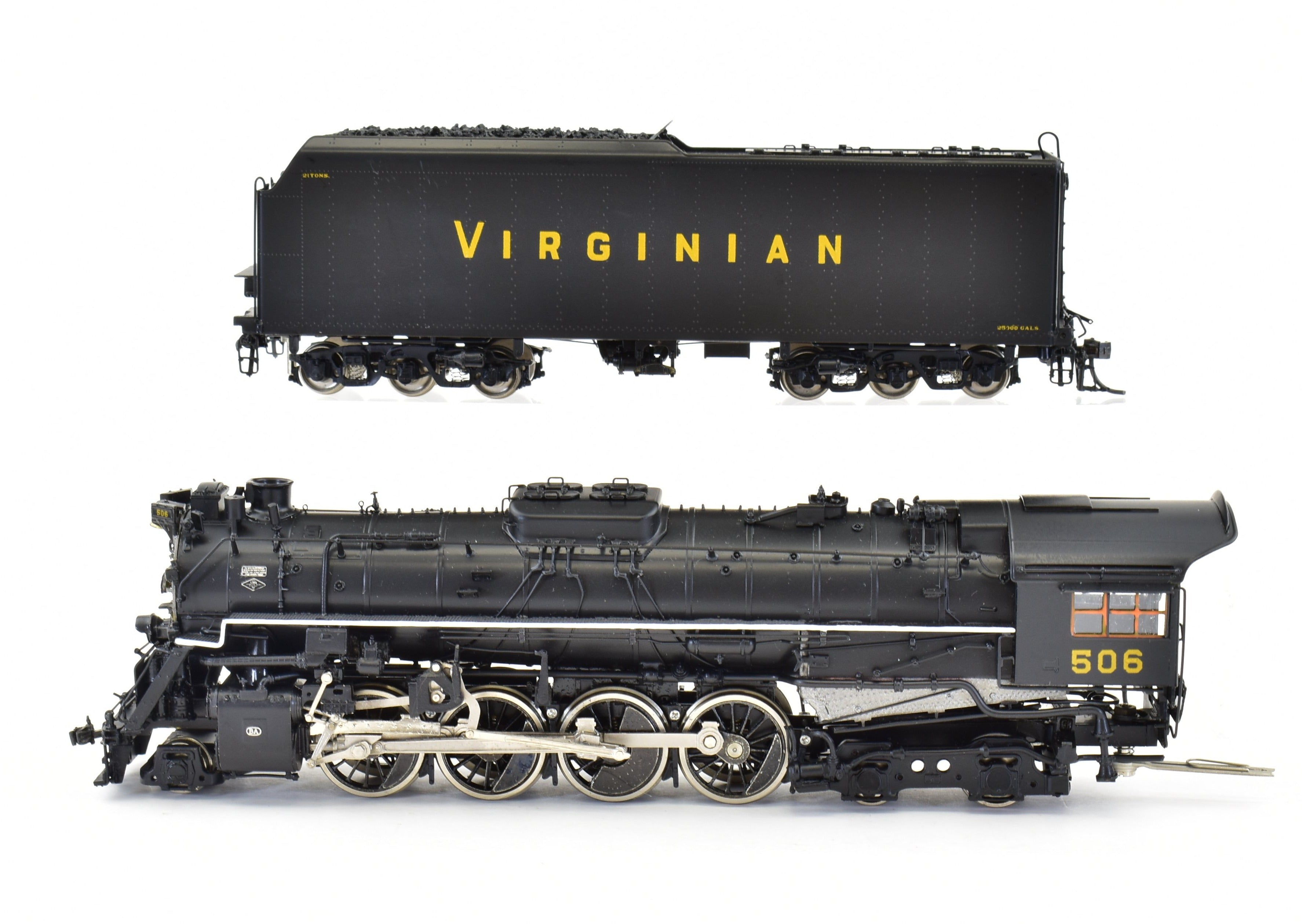 HO Scale Brass Precision Scale Co. Virginian BA 2-8-4 Berkshire Model Steam Locomotive, Precision Scale Co. VGN, Sold As-Is Without Lights