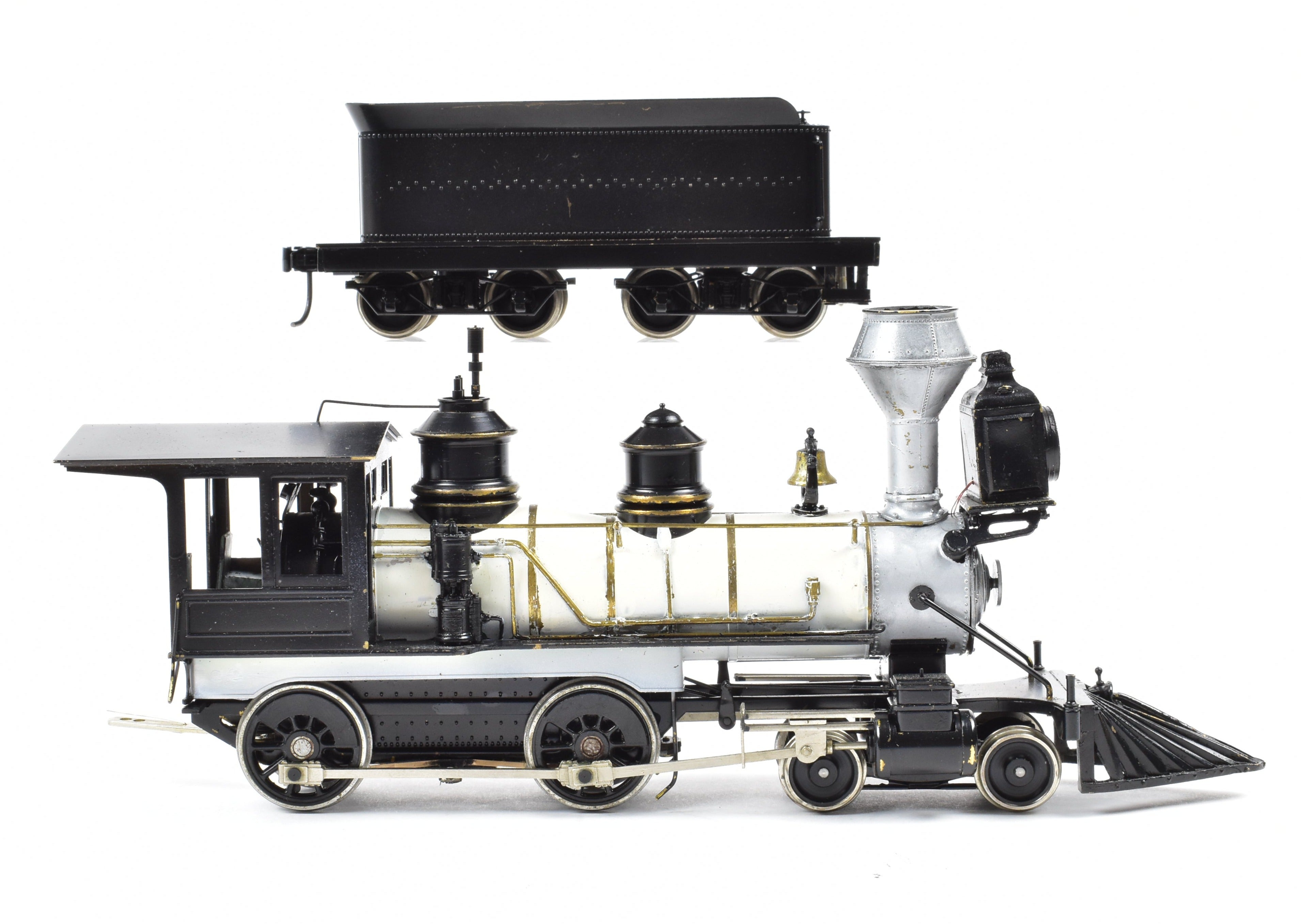 On3 Scale Brass Model Train - Northwest Short Line (NWSL) Baldwin 4-4-0 Locomotive with Custom Detailing and Painting (AS-IS Condition)
