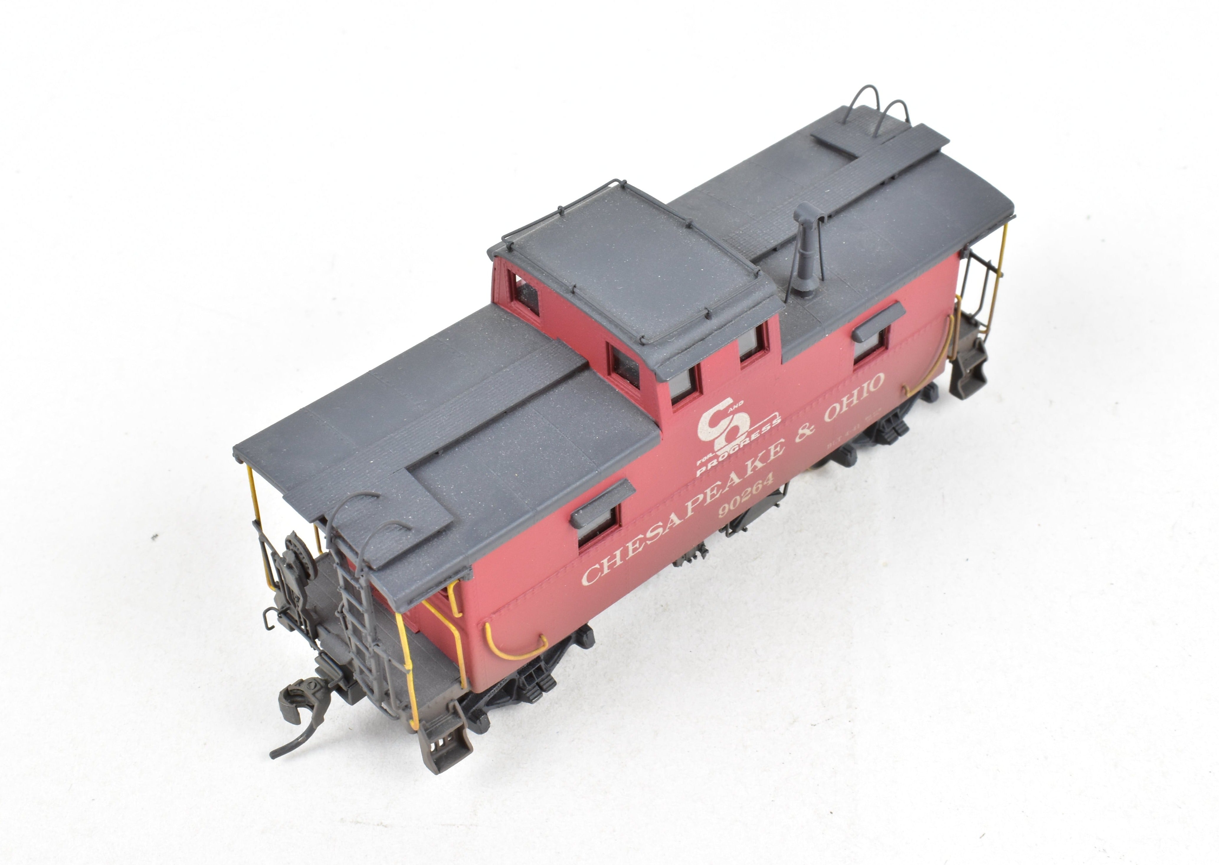 HO Scale Brass OMI - Overland Models, Inc. Chesapeake & Ohio (C&O) Steel Caboose Custom Painted in Caboose Red and Grimy Black from the #90200 - 90299 Series