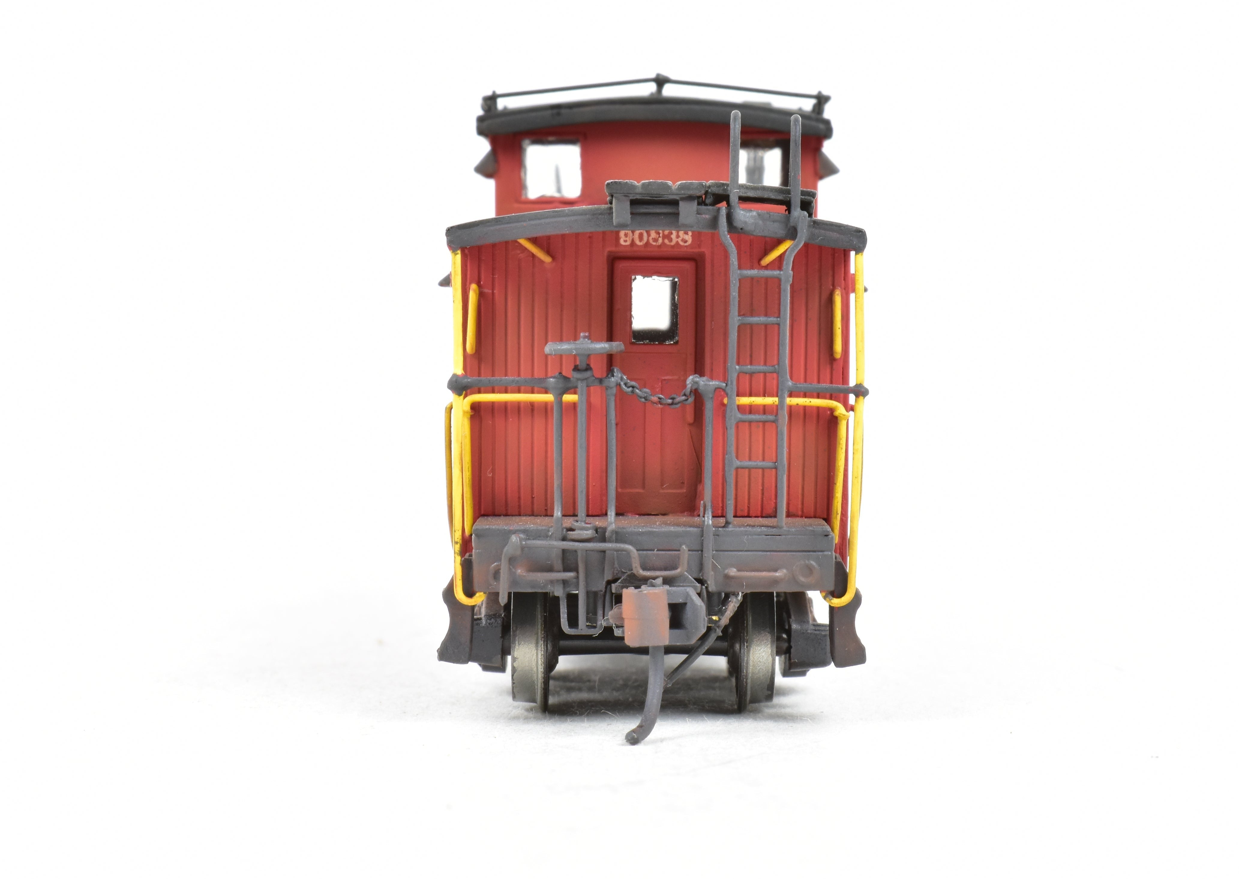 HO Scale Brass OMI - Overland Models, Inc. Chesapeake & Ohio (C&O) Wood Caboose Model with Custom Paint and Weathering, CP & Weathered No. 90838