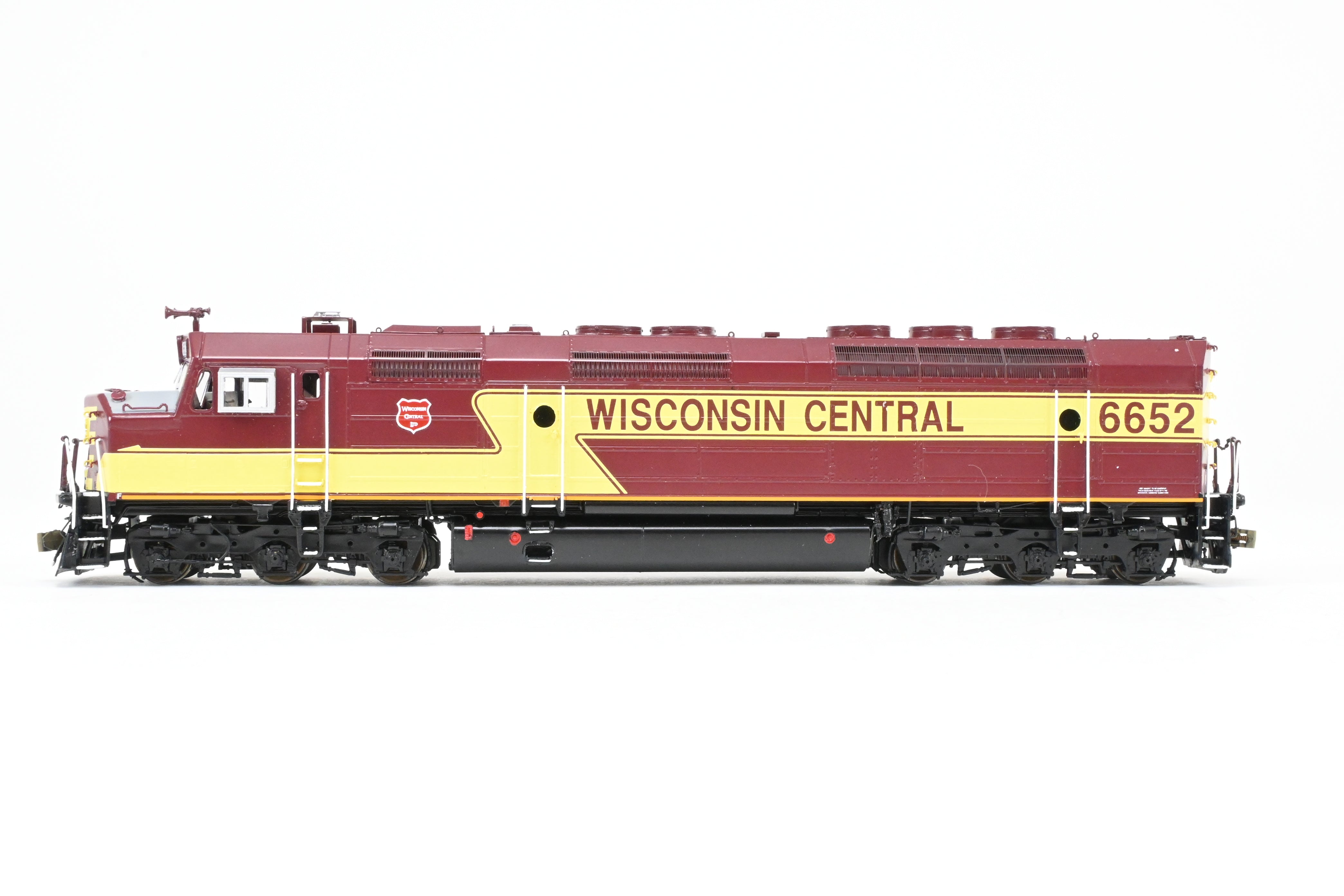 HO Brass OMI - Overland Models' Wisconsin Central EMD FP45 #6652 Maroon/Yellow w/Lights