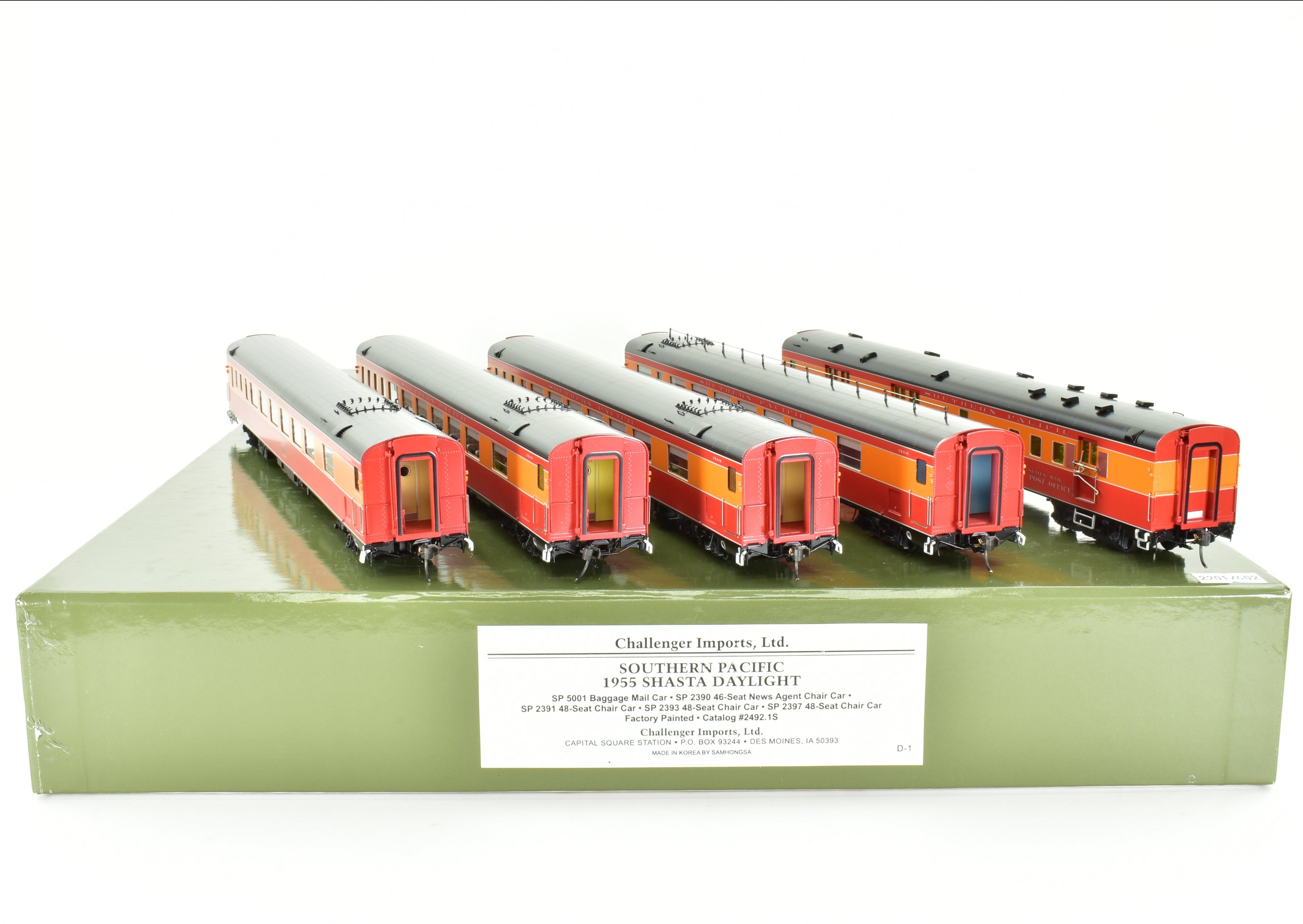 HO Scale Brass Model Train Consignment Set - Challenger Imports SP - Southern Pacific 1955 Shasta Daylight 10 - Car Train Set with FP
