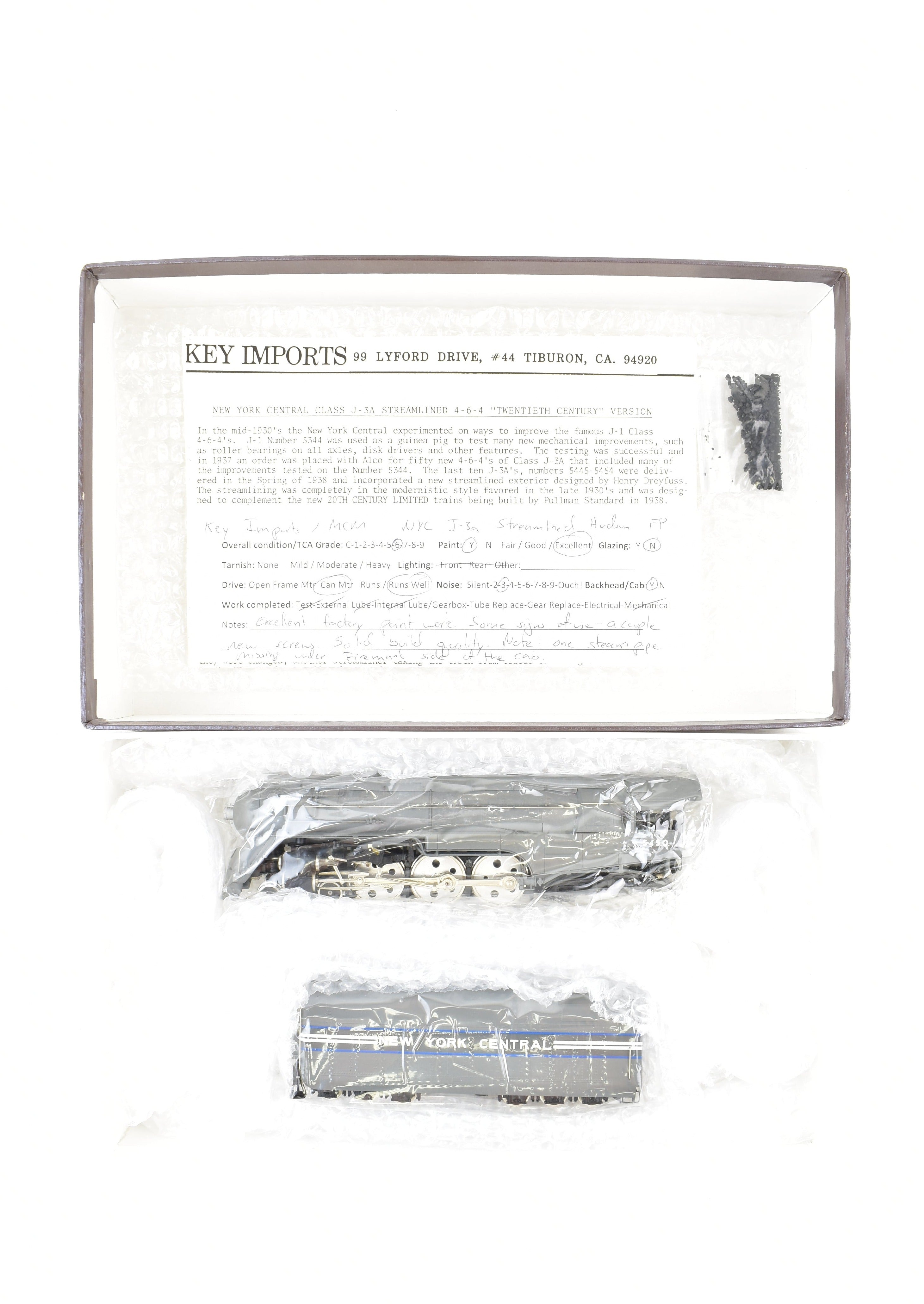 HO Brass Key Imports NYC - 1938 20th Century Ltd FP 4-6-4 Streamlined Hudson No. 5450