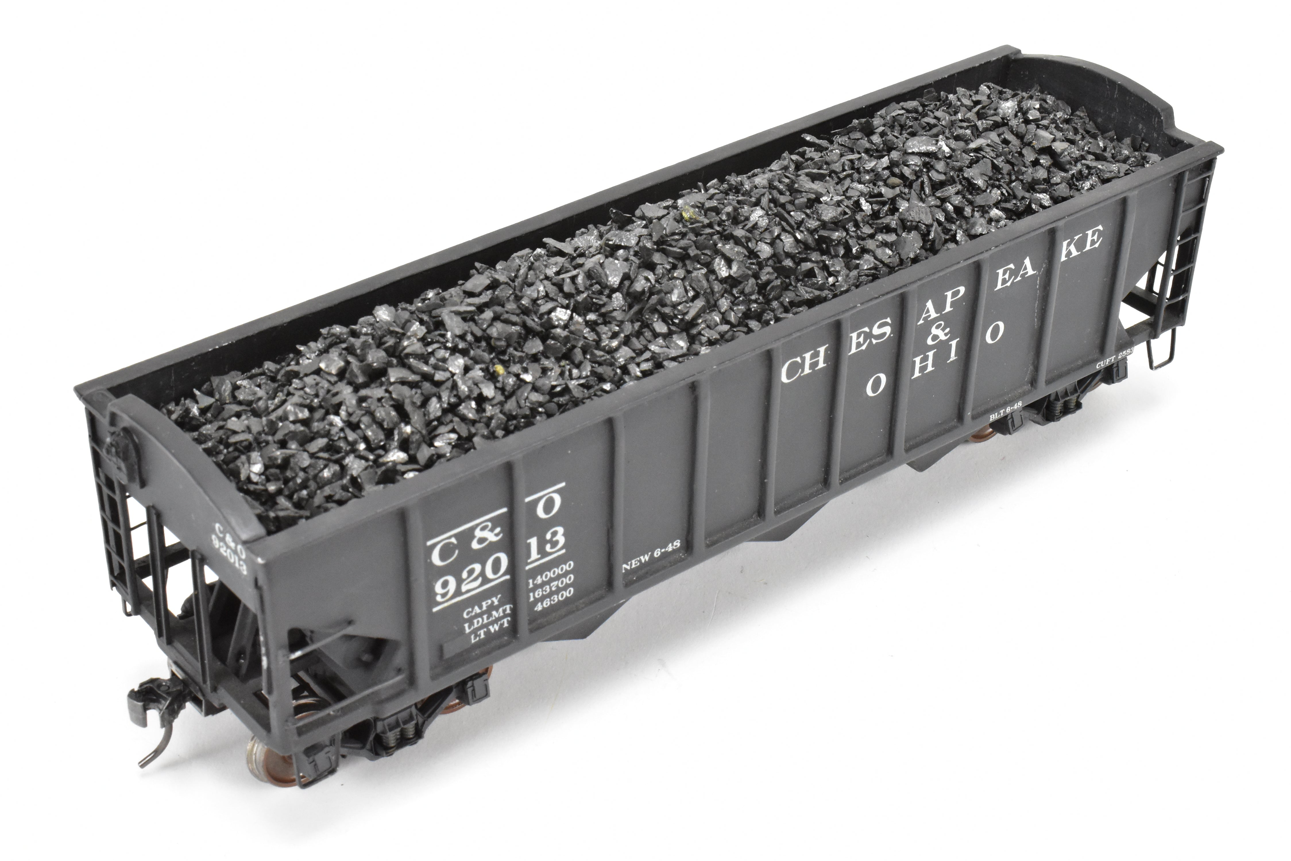 O Scale Brass Model Train - US Hobbies C&O (Chesapeake & Ohio) ACF Welded Triple Hopper, Custom Painted with Number 92013 and No Original Packaging