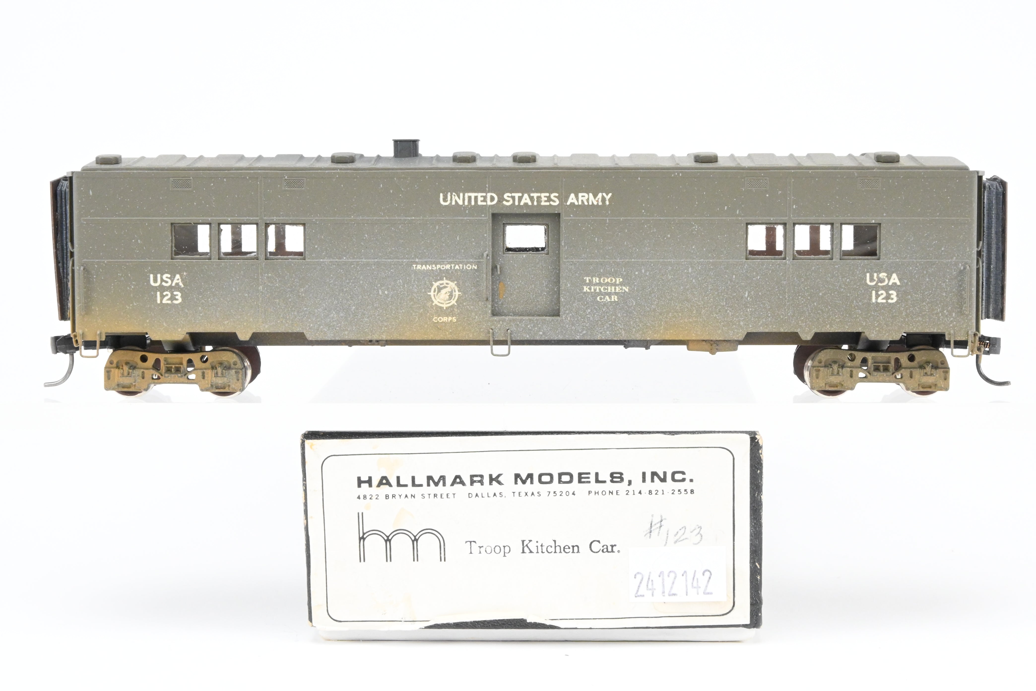 HO Scale Brass Hallmark Pullman Troop Sleeper Custom-Painted for US Army