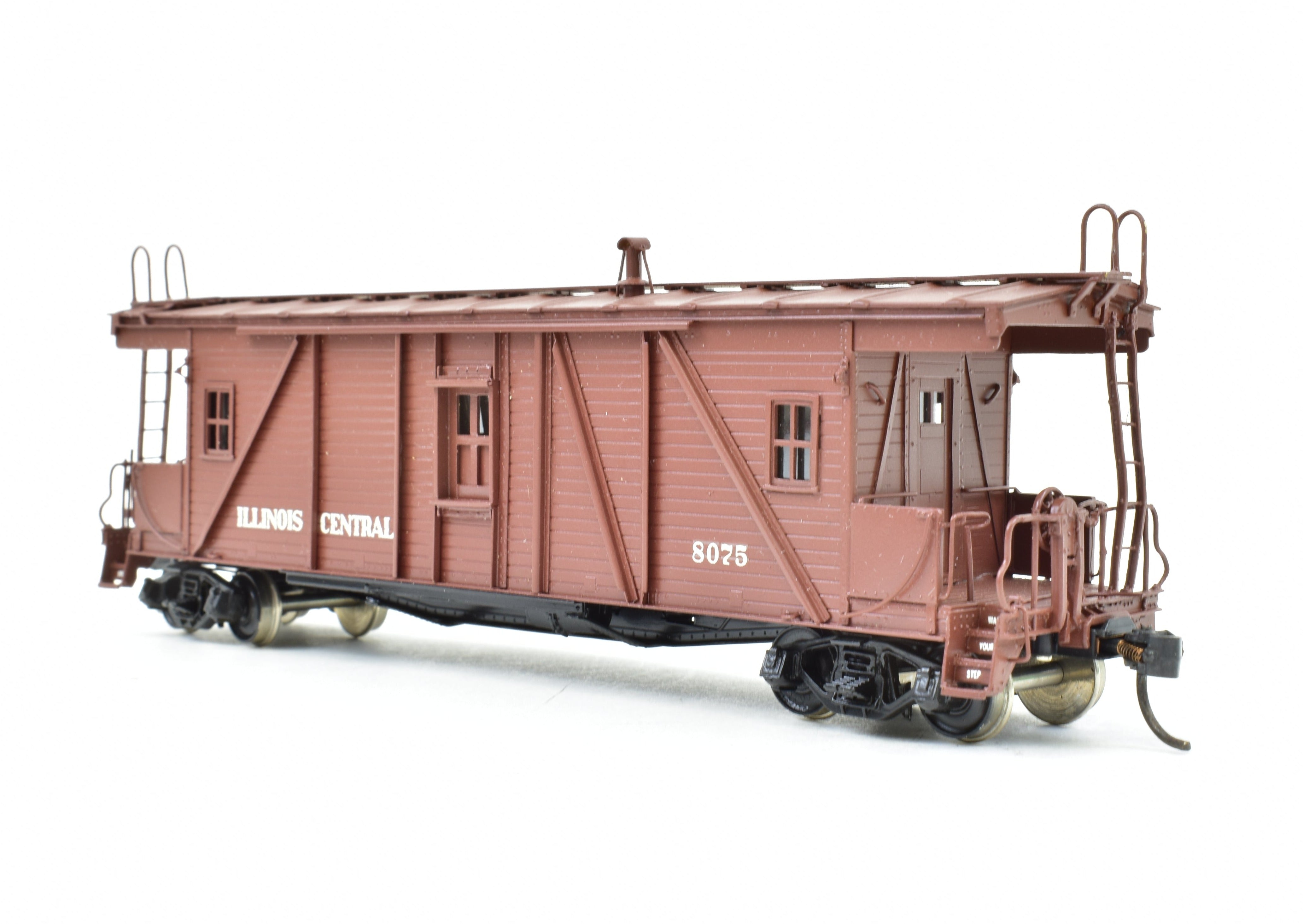 HO Scale Brass OMI Illinois Central OSB Wood Caboose, Professionally Painted
