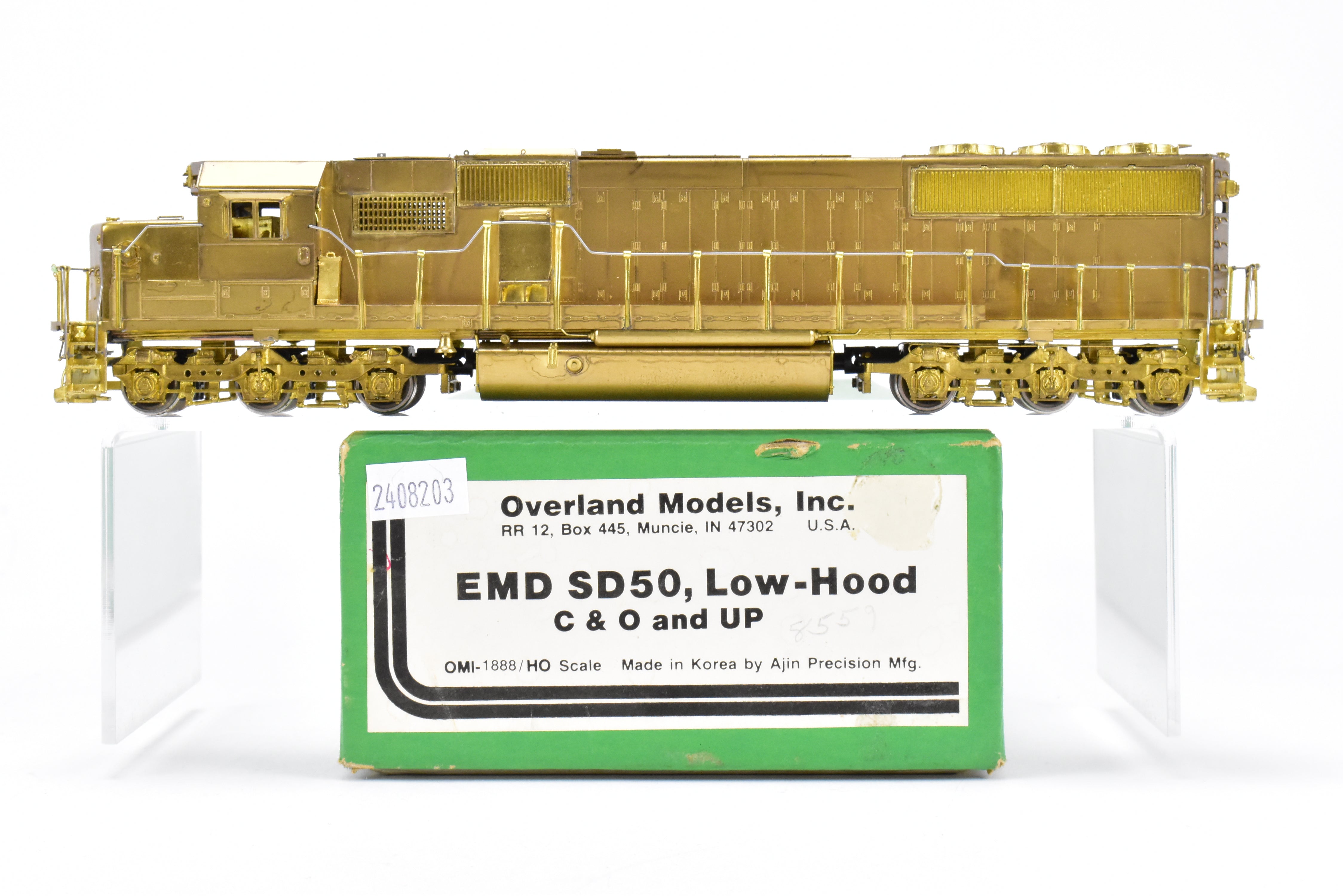 HO Scale Brass Model Train Locomotive - Overland Models, Inc. C&O - Chesapeake & Ohio or UP - Union Pacific EMD SD50 Low Hood
