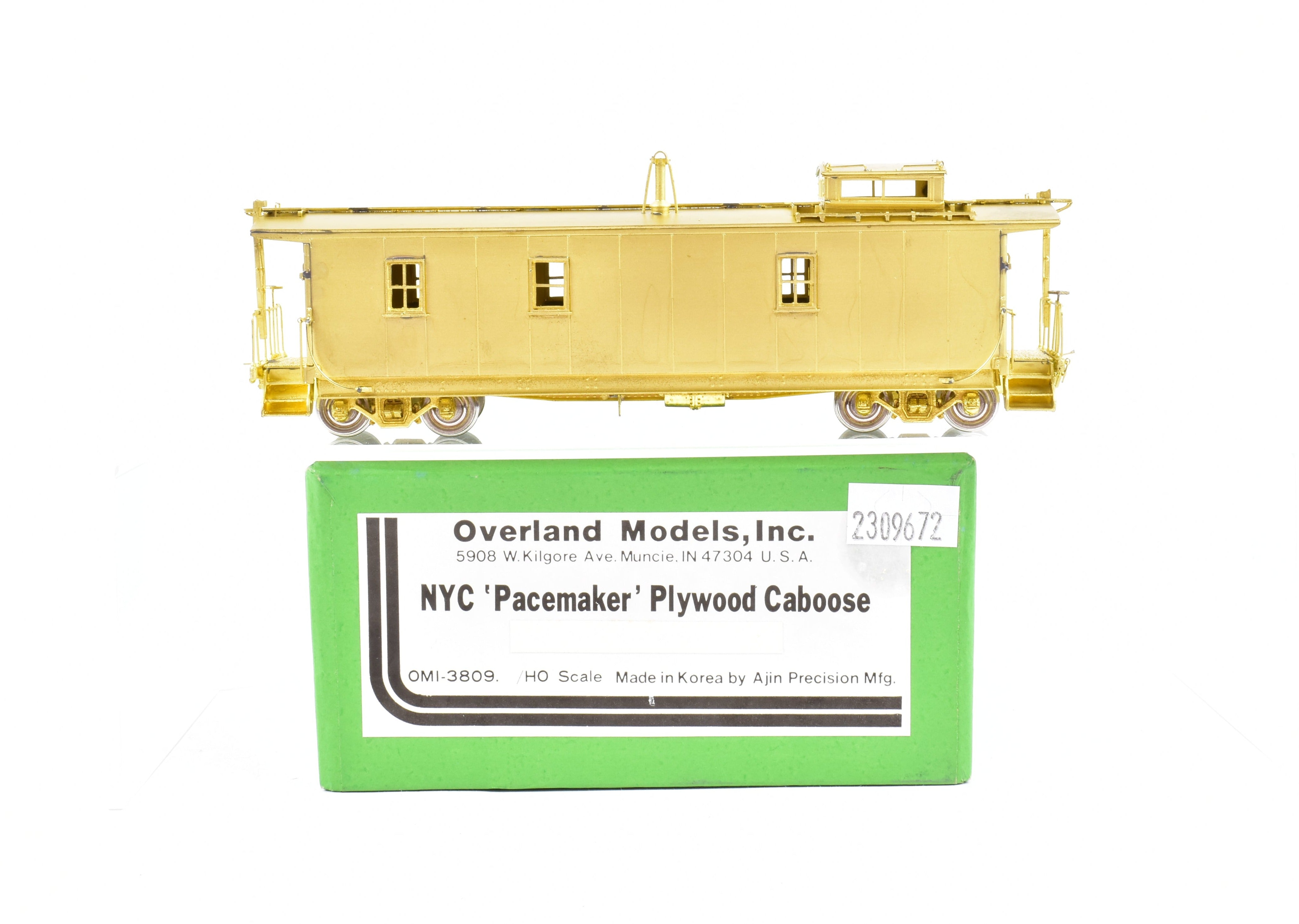 HO Scale Brass NYC - New York Central Pacemaker Plywood Caboose Model by Overland Models, Inc. (OMI)