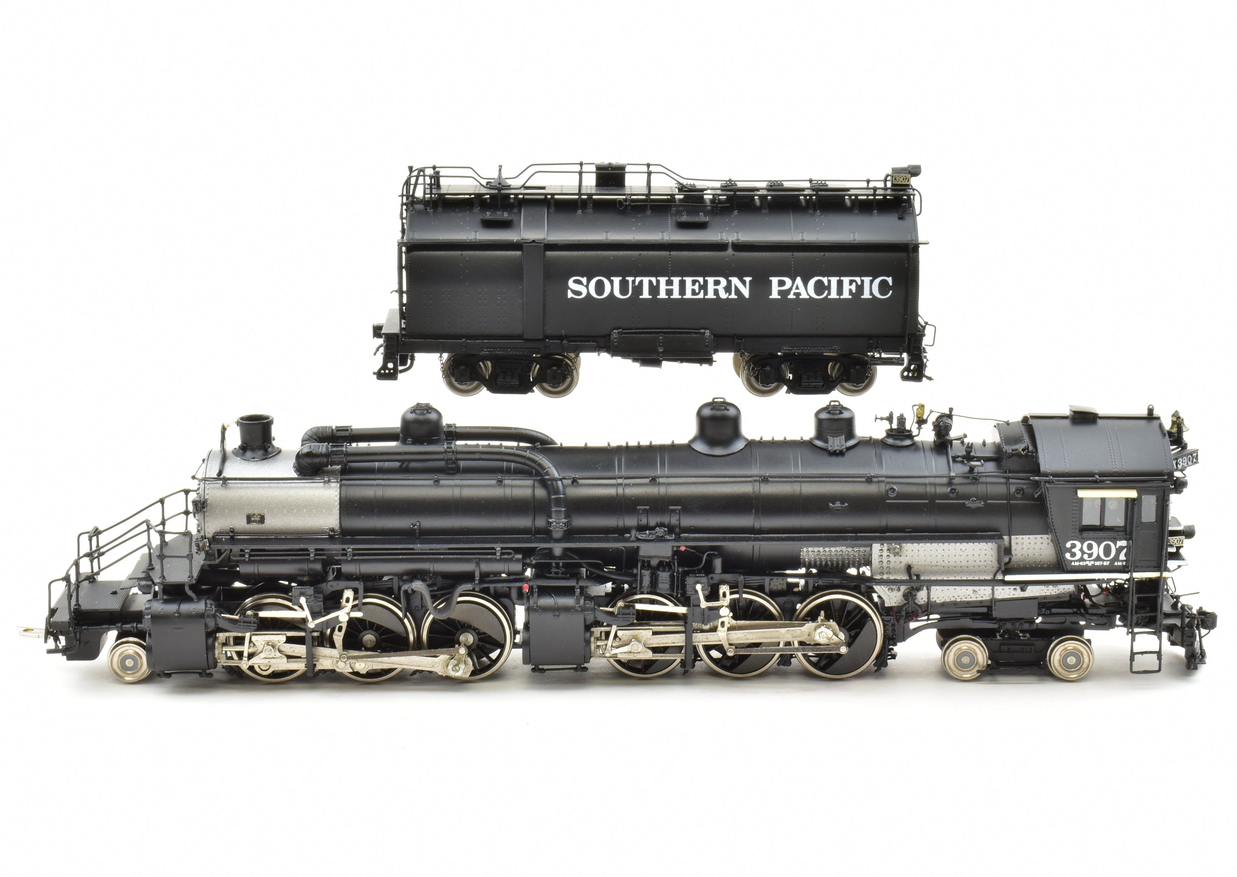 HO Scale Brass Key Imports Southern Pacific AM - 2 4 - 6 - 6 - 2 Cab Forward #3907 Post - War Model