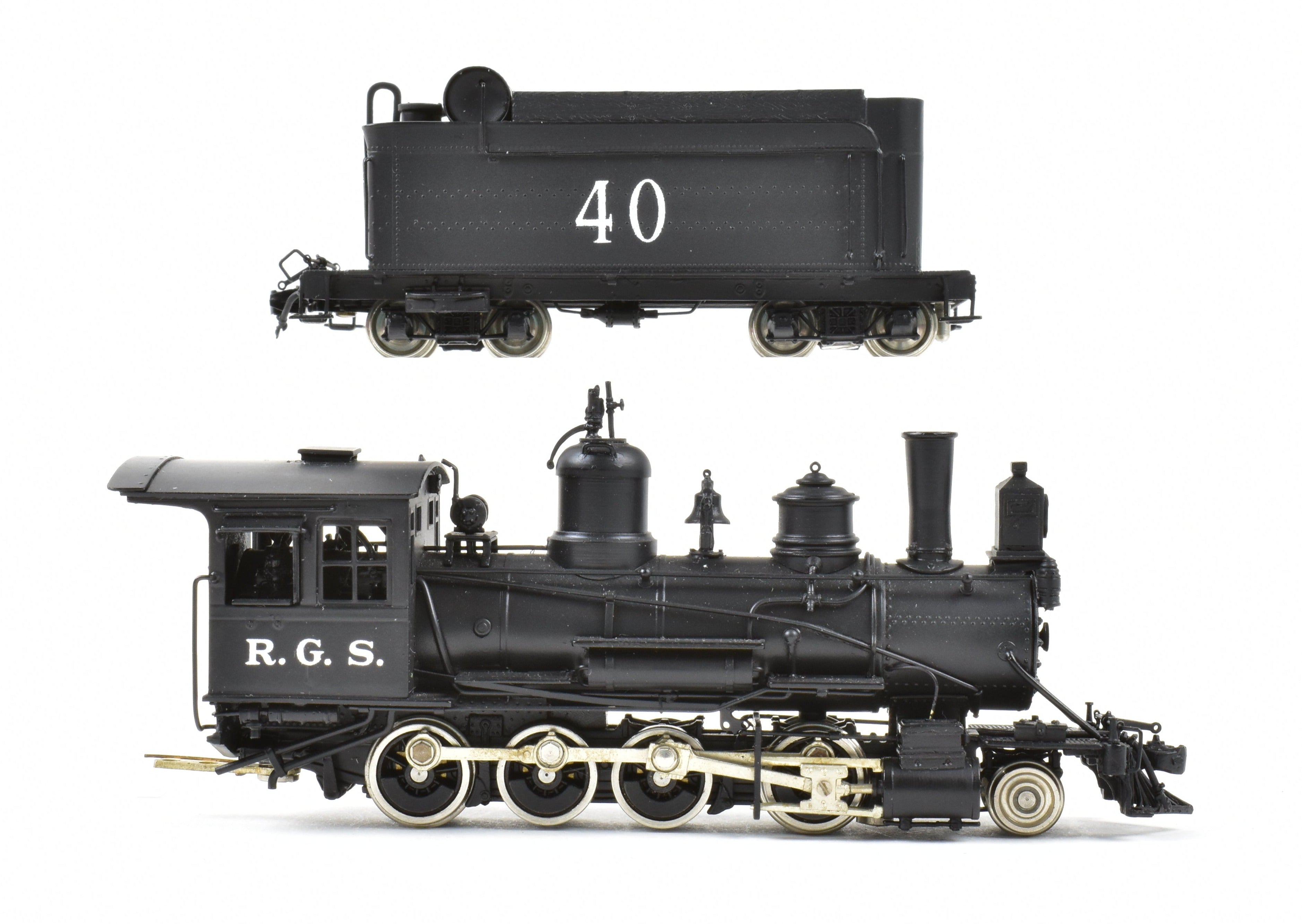 HOn3 Scale Brass Model Train - Key Imports RGS Rio Grande Southern C - 19 No. 40 2 - 8 - 0 Consolidation Factory - Painted Replica