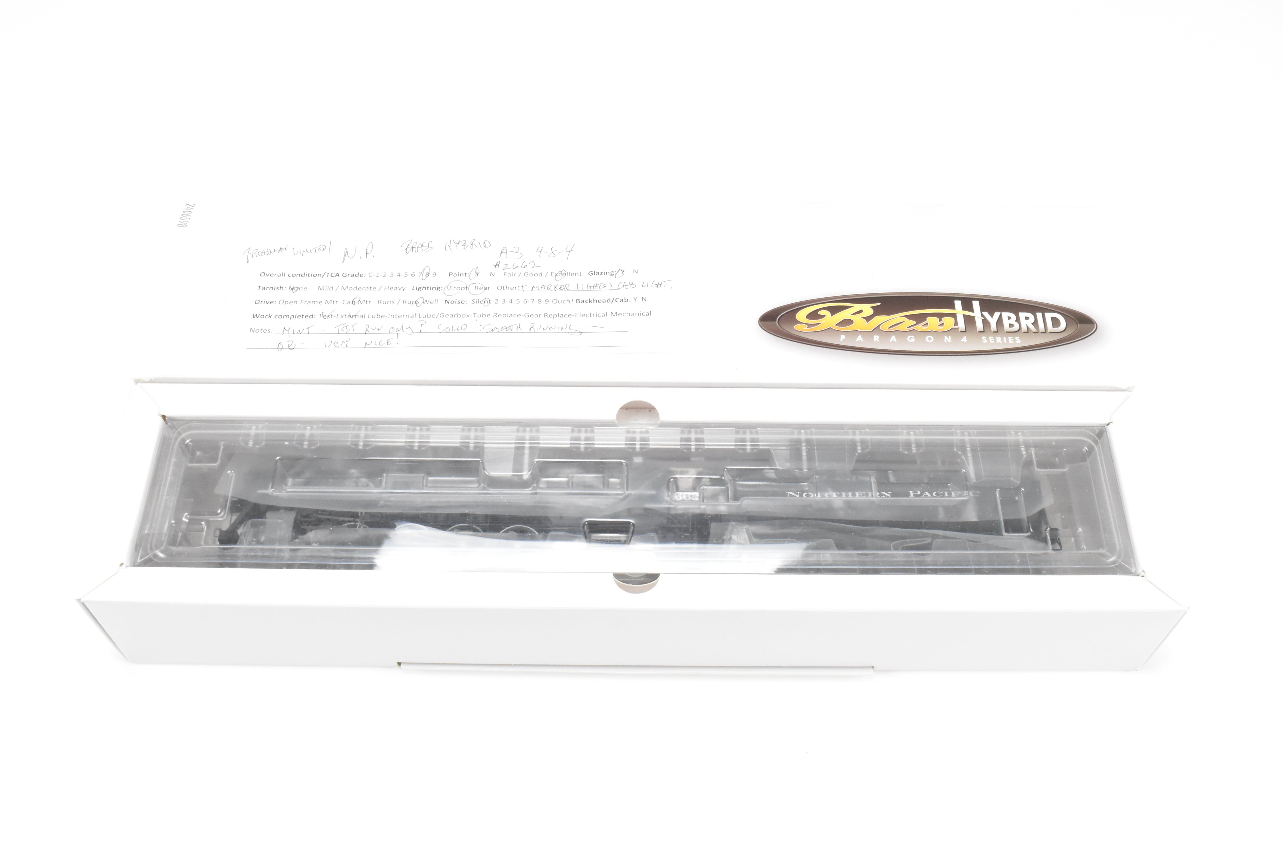 HO Scale Model Train - Broadway Limited Imports Brass Hybrid Series Northern Pacific A - 3 4 - 8 - 4 FP Locomotive with Gray Boiler (Post 1947) and Smoke, Featuring Paragon 4 Sound for DC and DCC Operation