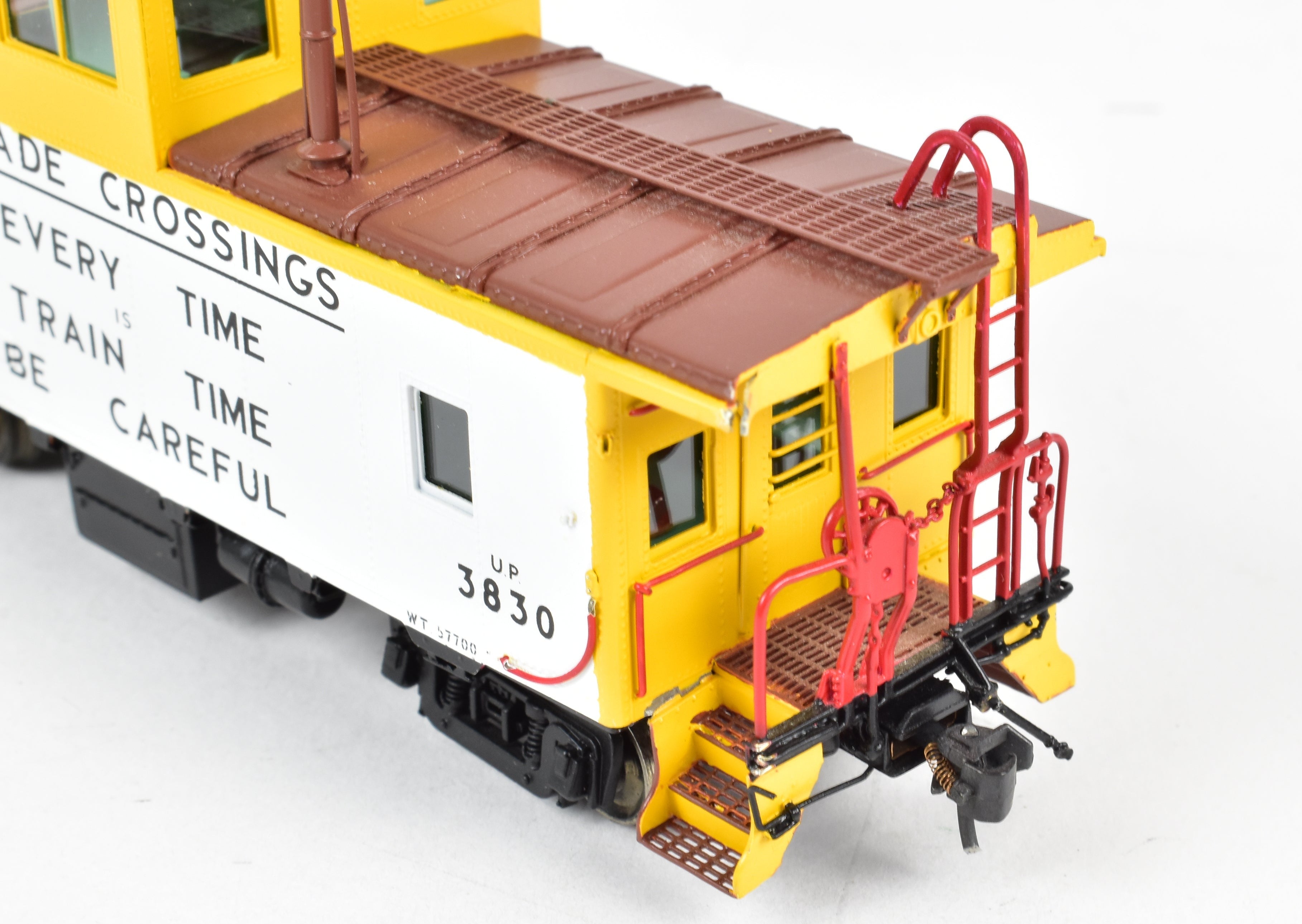 HO Brass OMI UP Union Pacific CA - 4 Steel Caboose 3830 with Safety Slogans