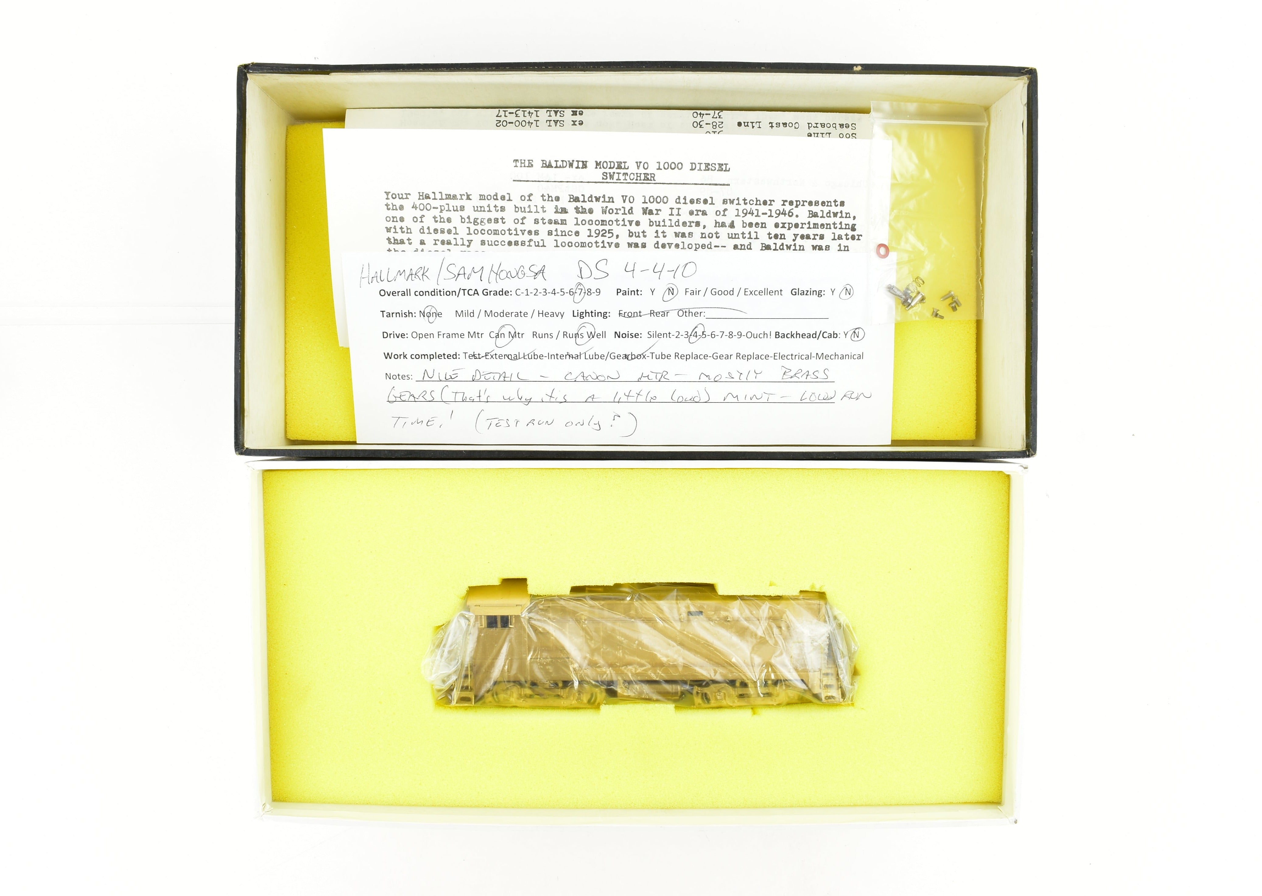 HO Scale Brass Hallmark Models Baldwin DS - 4 - 4 - 10 Diesel Switcher for Various Roadways